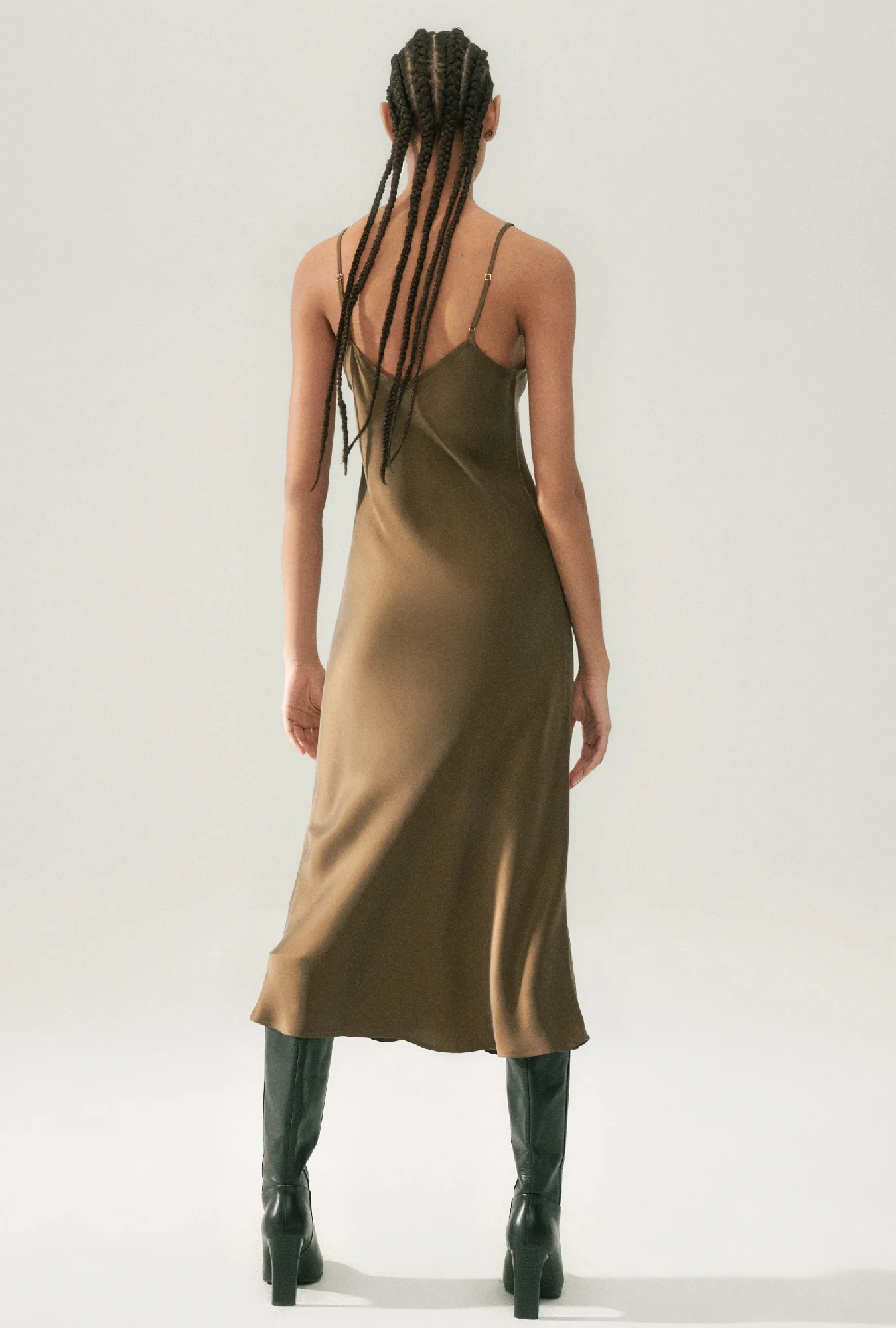 90s Slip Dress Dark Earth - Image 3
