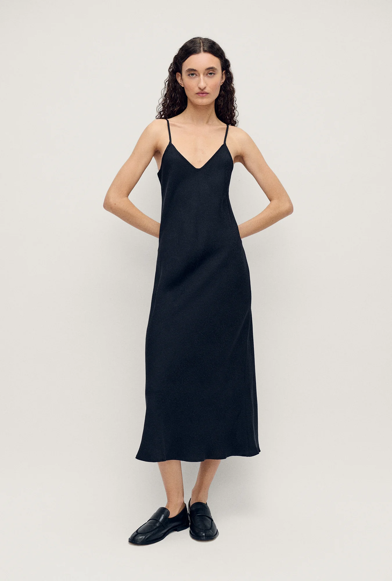 90s Slip Dress Coral Jacquard - Image 2