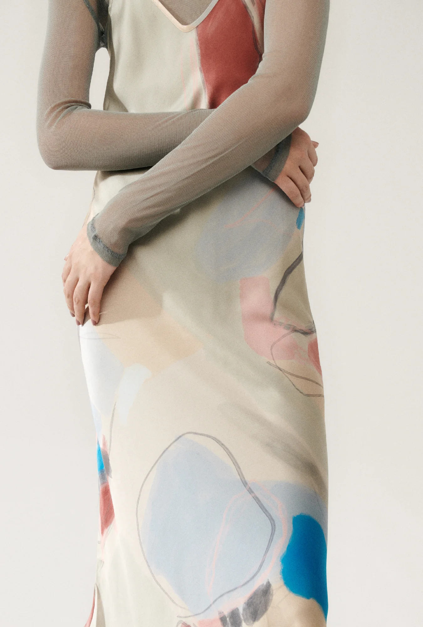 90s Slip Dress Expressionist - Image 5