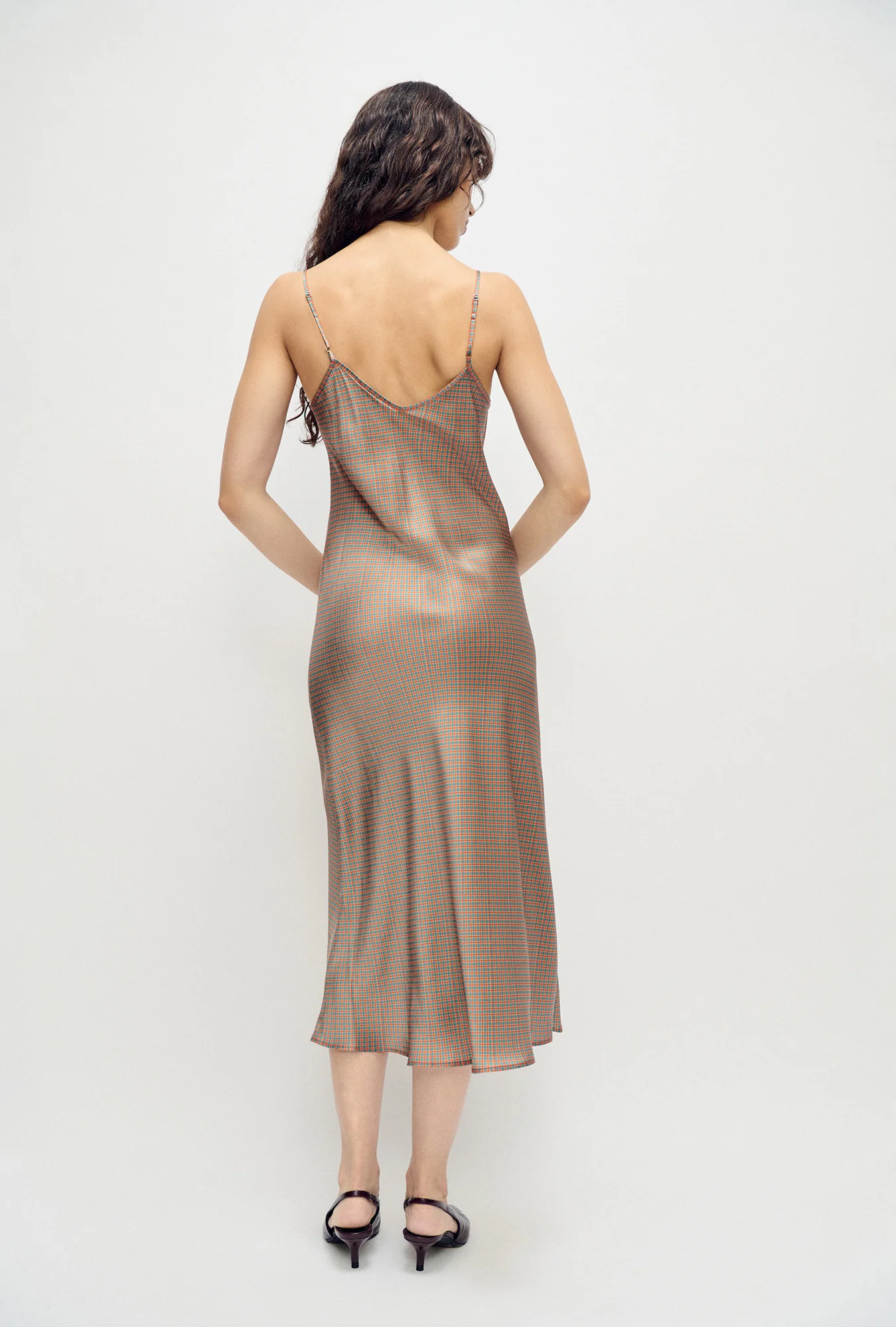 90s Slip Dress Micro Plaid - Image 3