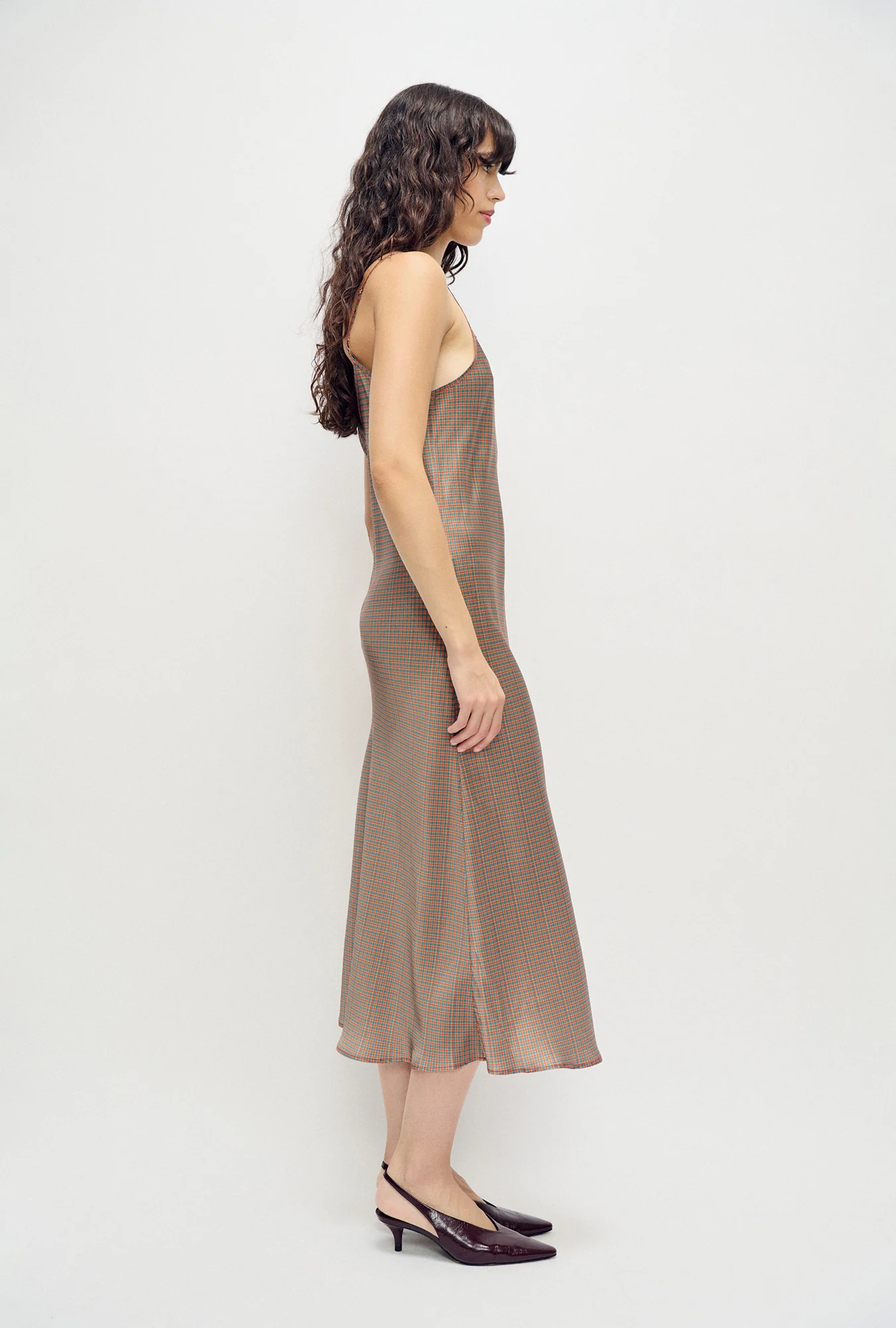 90s Slip Dress Micro Plaid - Image 4