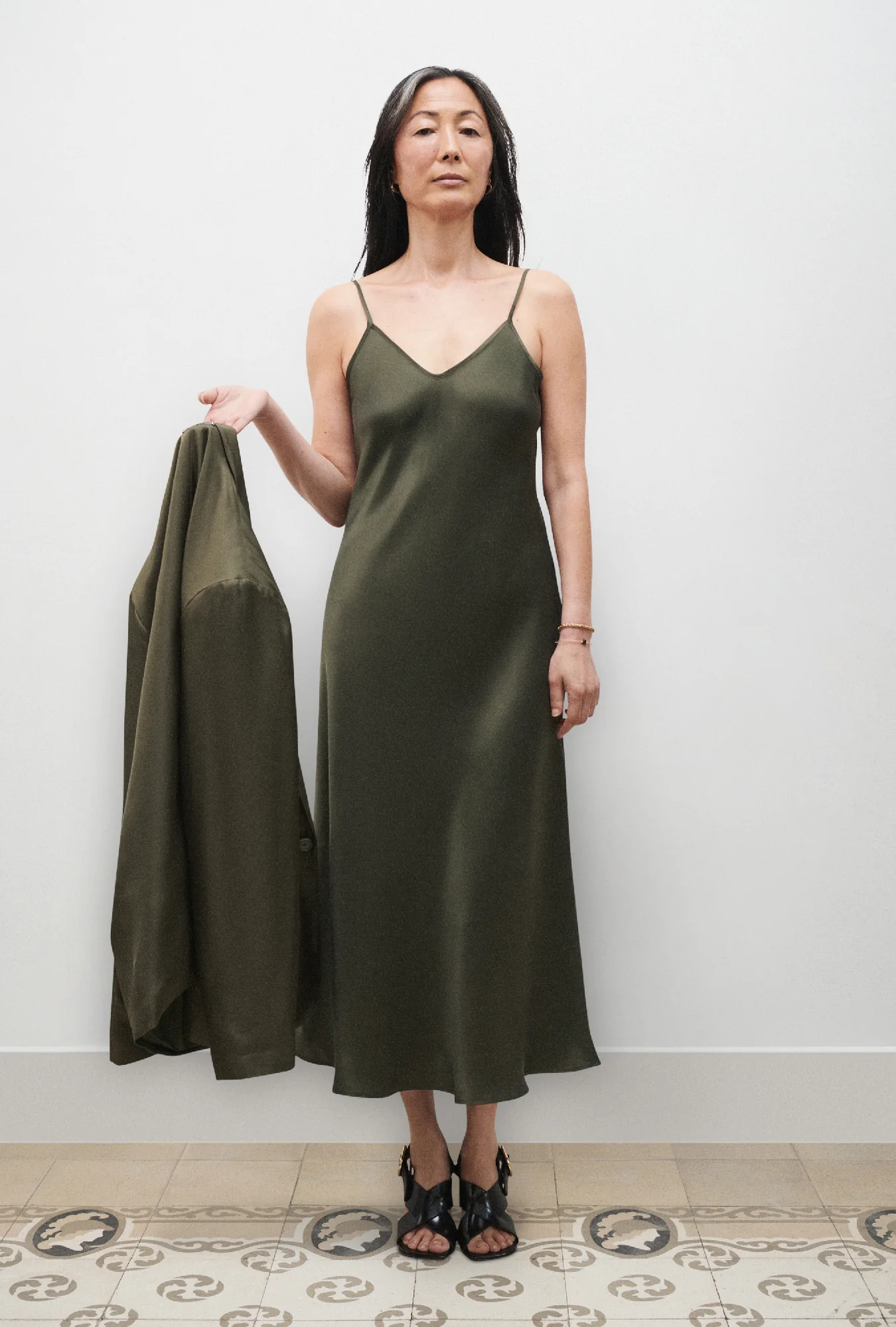 90s Slip Dress Pine - Image 2