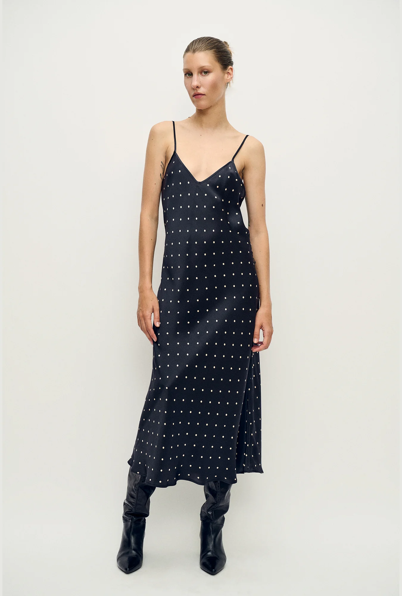 90s Slip Dress Small Polka Dot - Image 2