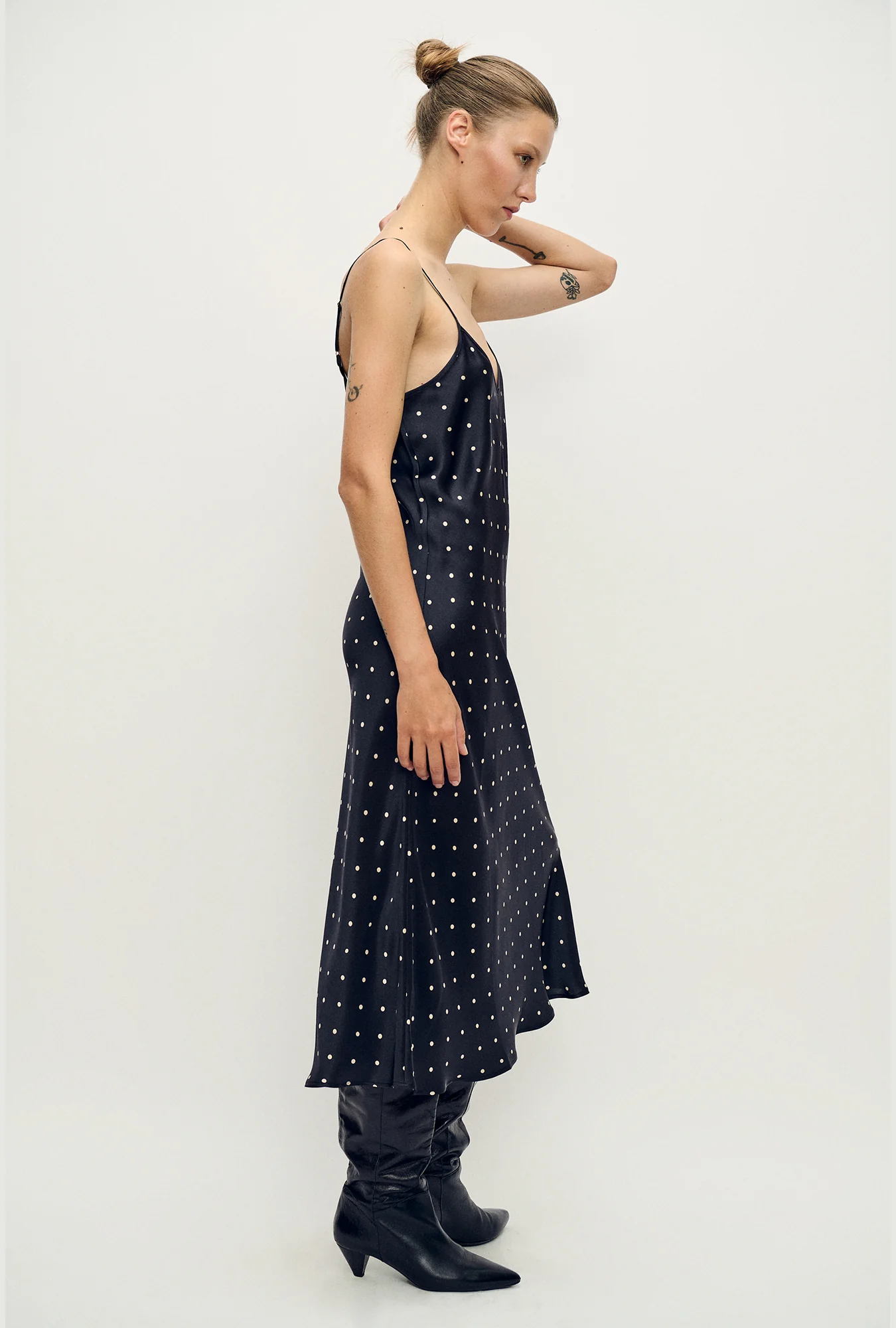 90s Slip Dress Small Polka Dot - Image 4
