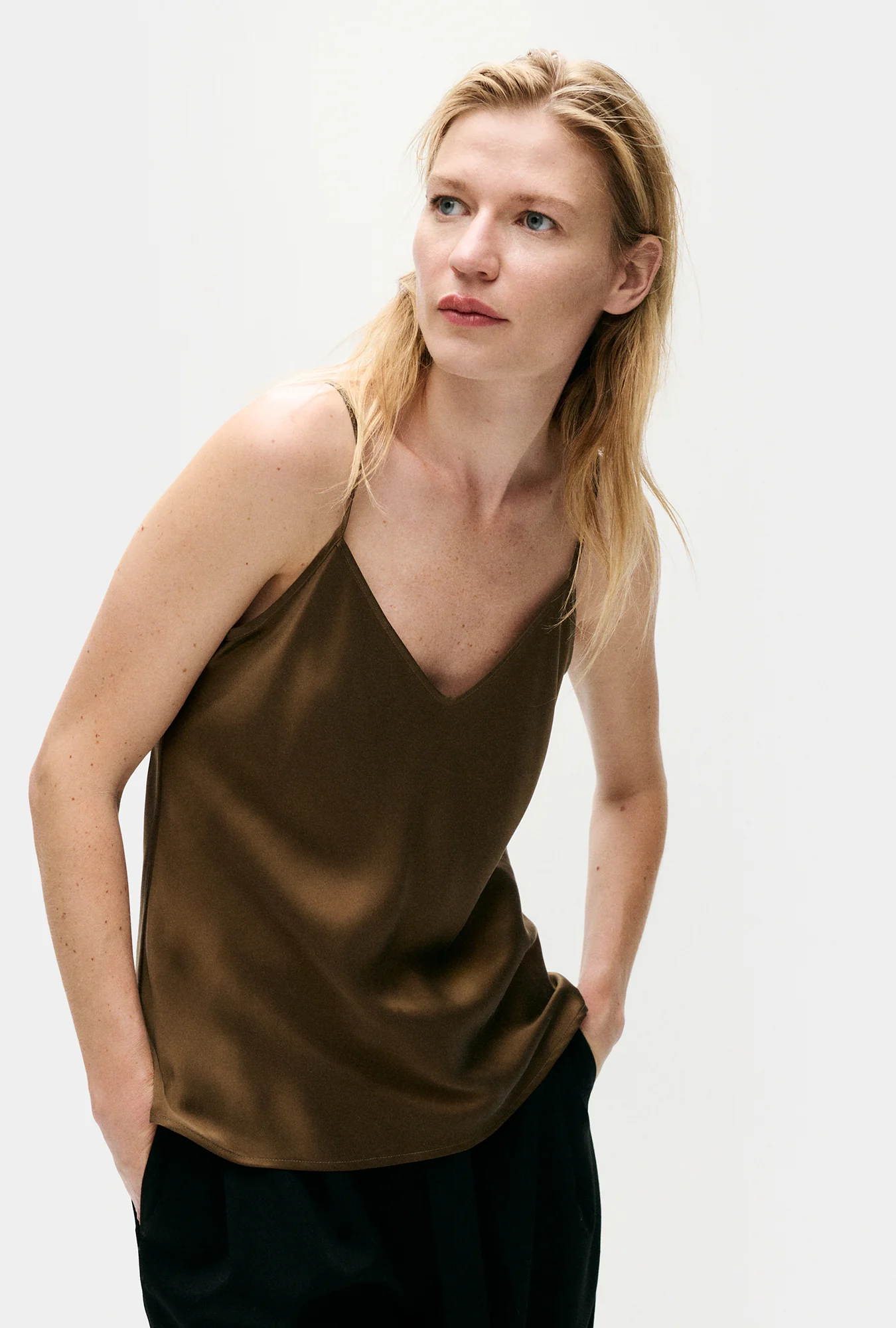 Bias Cut Cami Dark Earth - Image 2