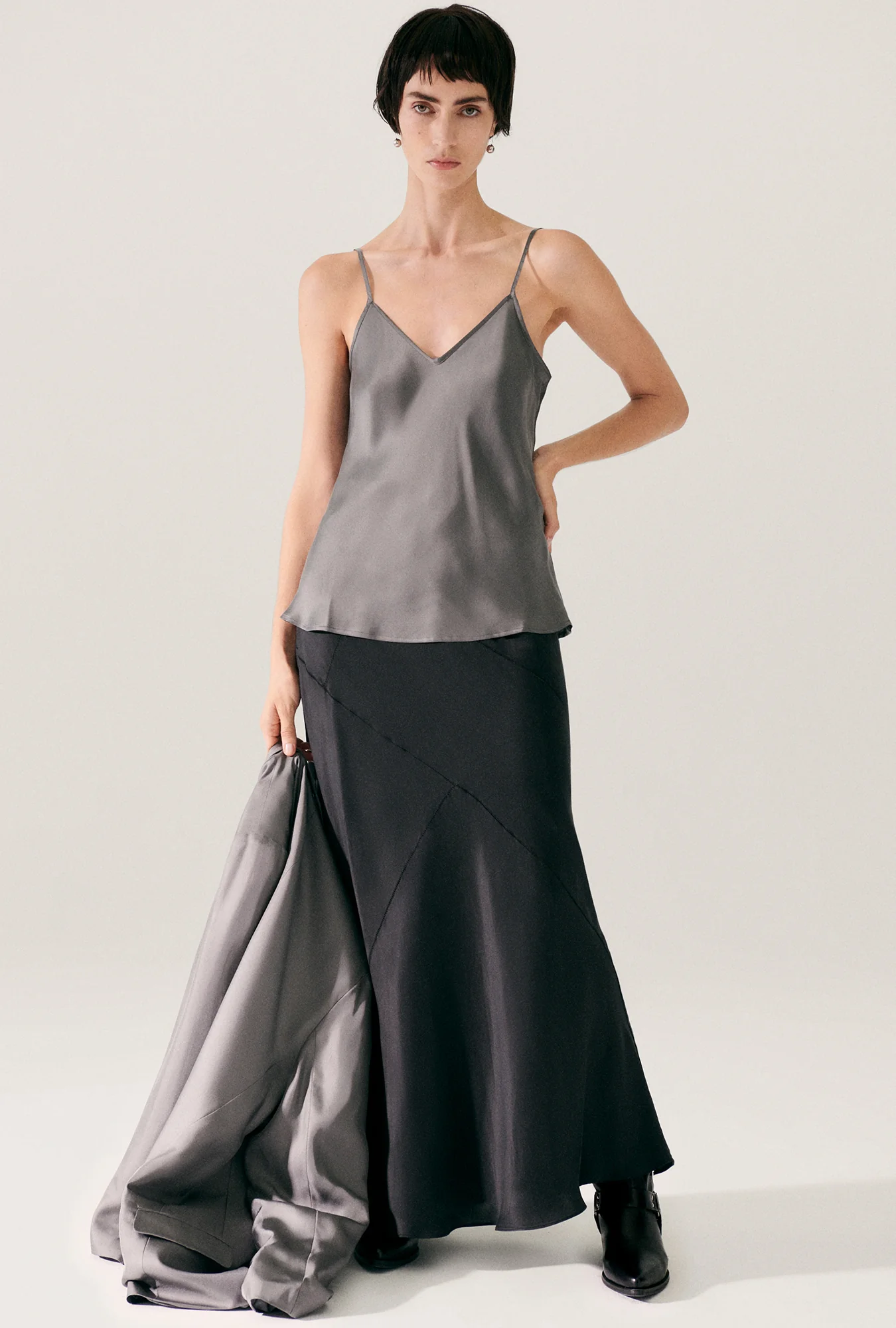 Bias Cut Cami Grey Pearl - Image 2