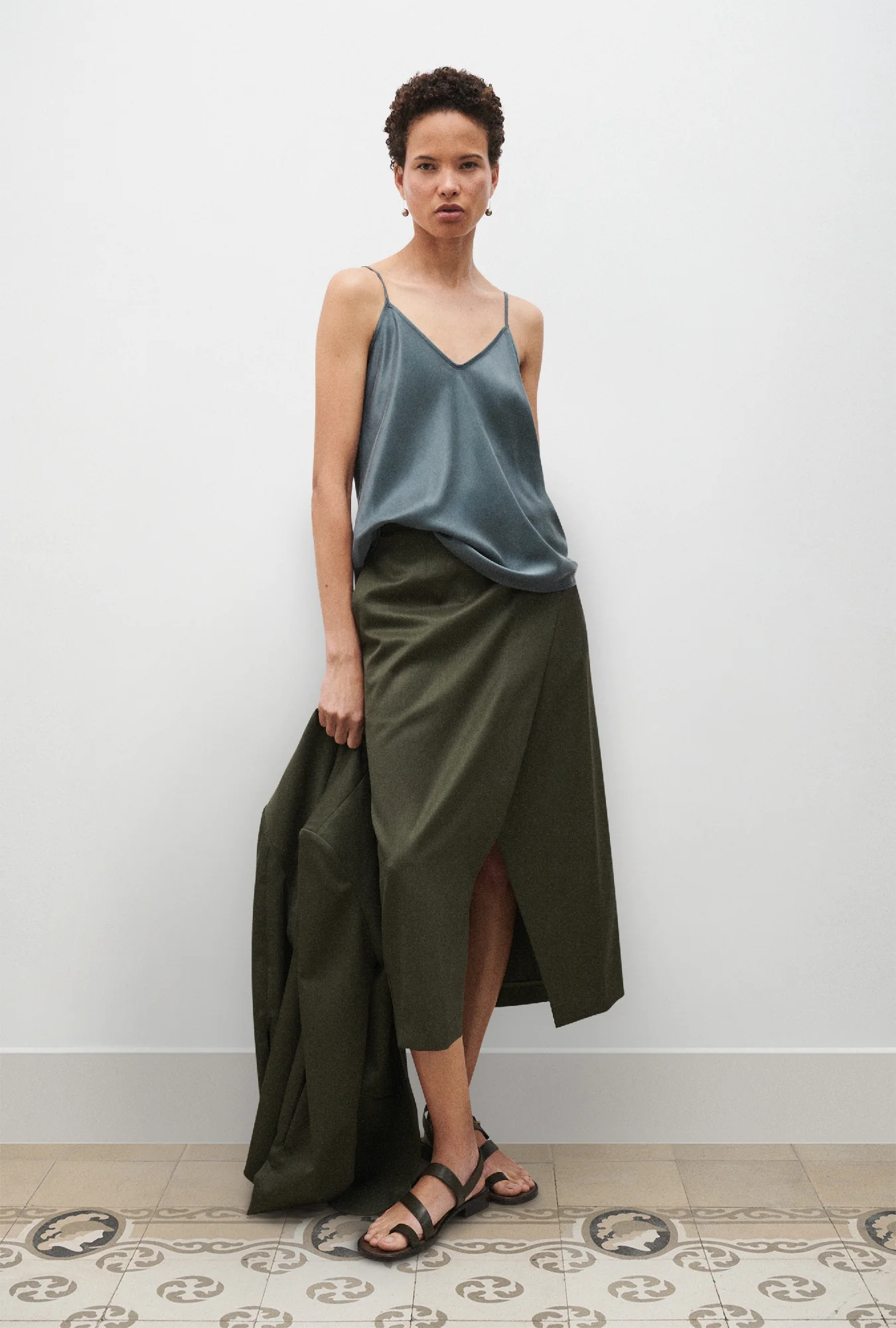 Bias Cut Cami Slate - Image 2