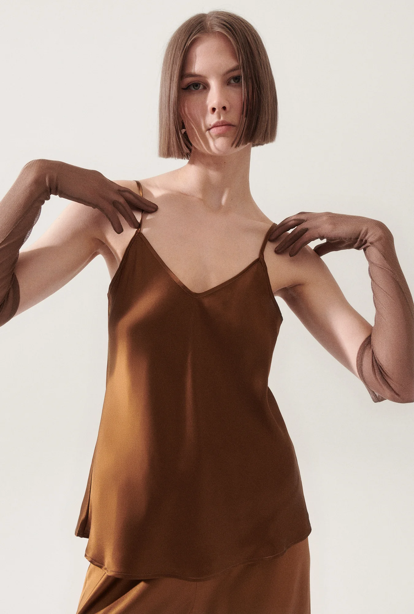 Bias Cut Cami Van Dyke Brown - Image 2