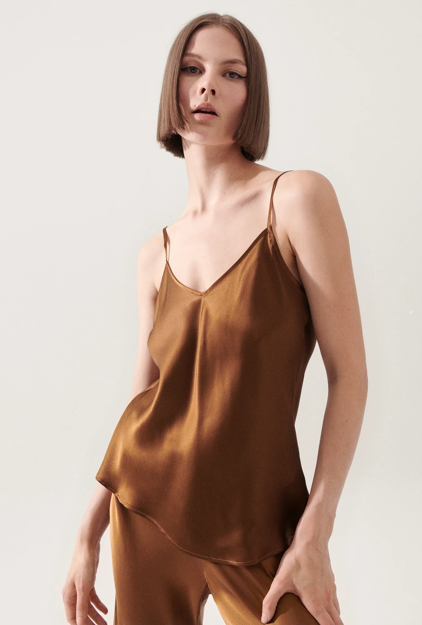 Bias Cut Cami Van Dyke Brown - Image 4