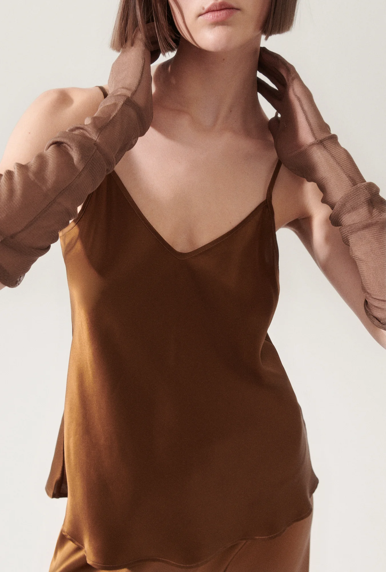 Bias Cut Cami Van Dyke Brown - Image 5