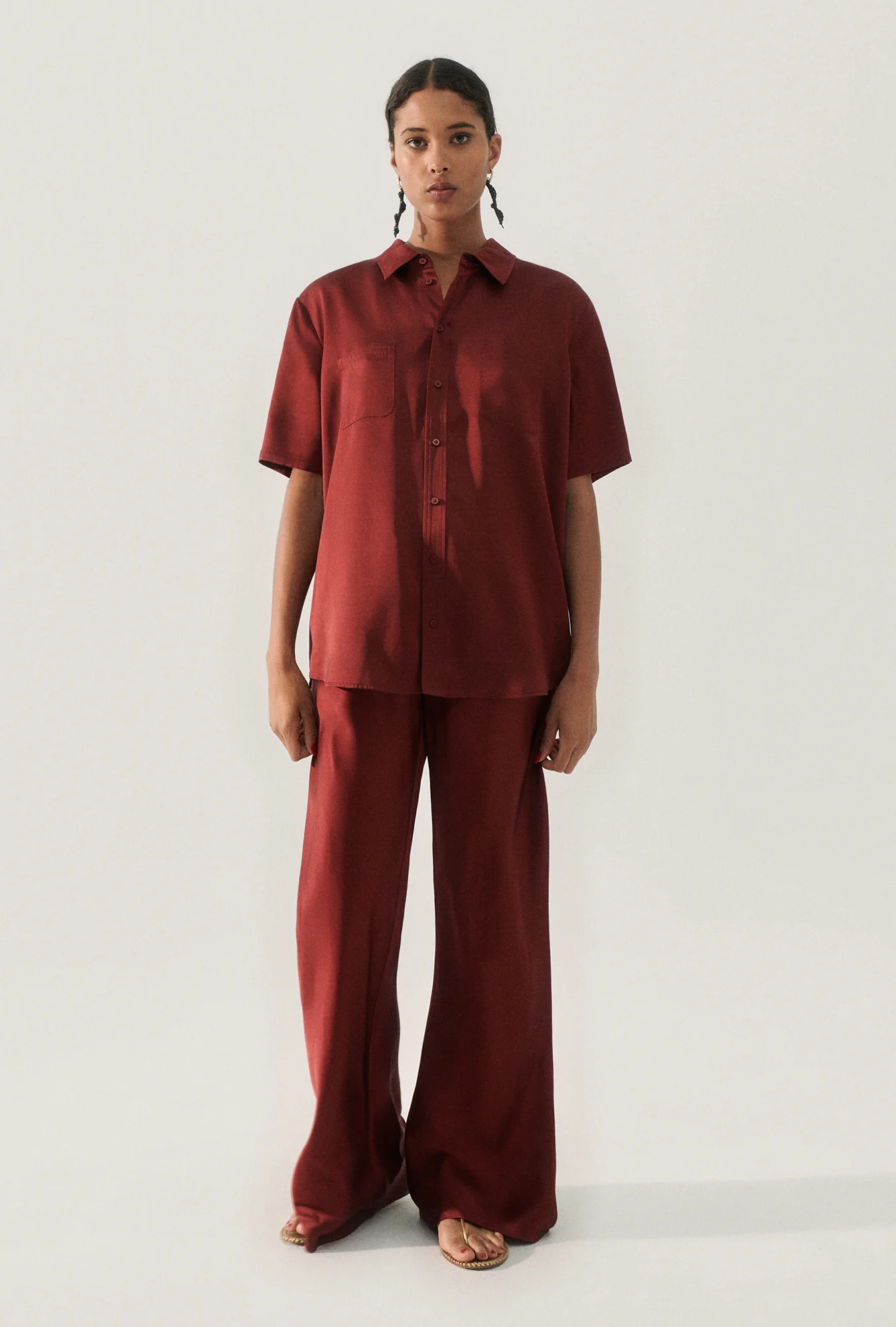 Bias Cut Pants Garnet - Image 4