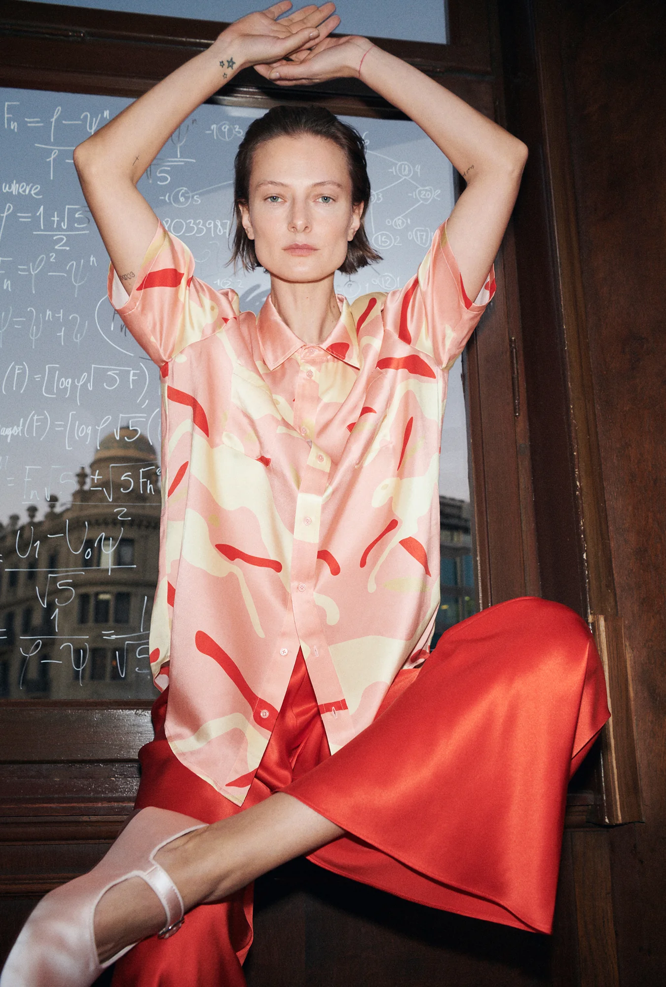 Bias Cut Pants Geranium - Image 4