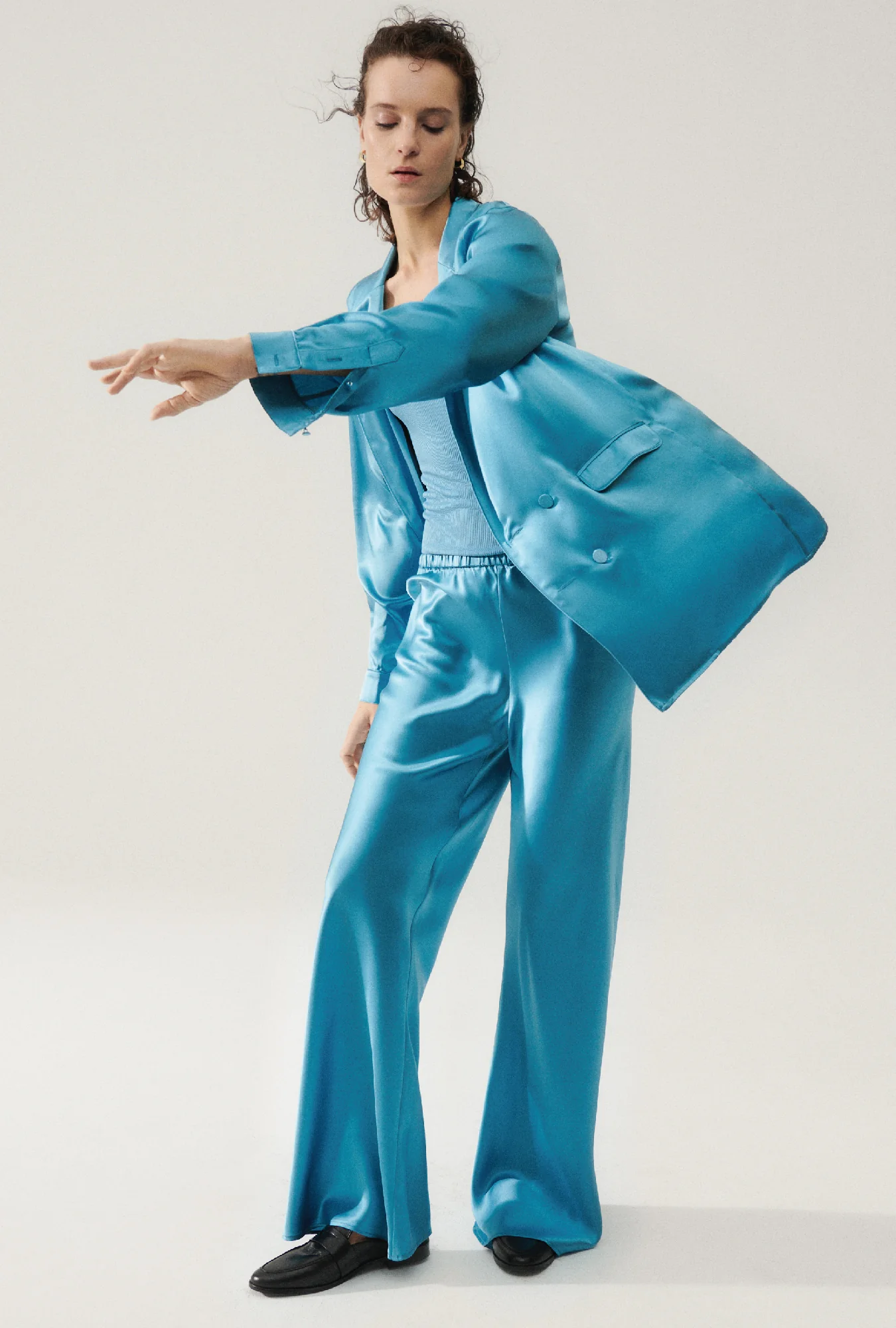 Bias Cut Pants Lake - Image 4