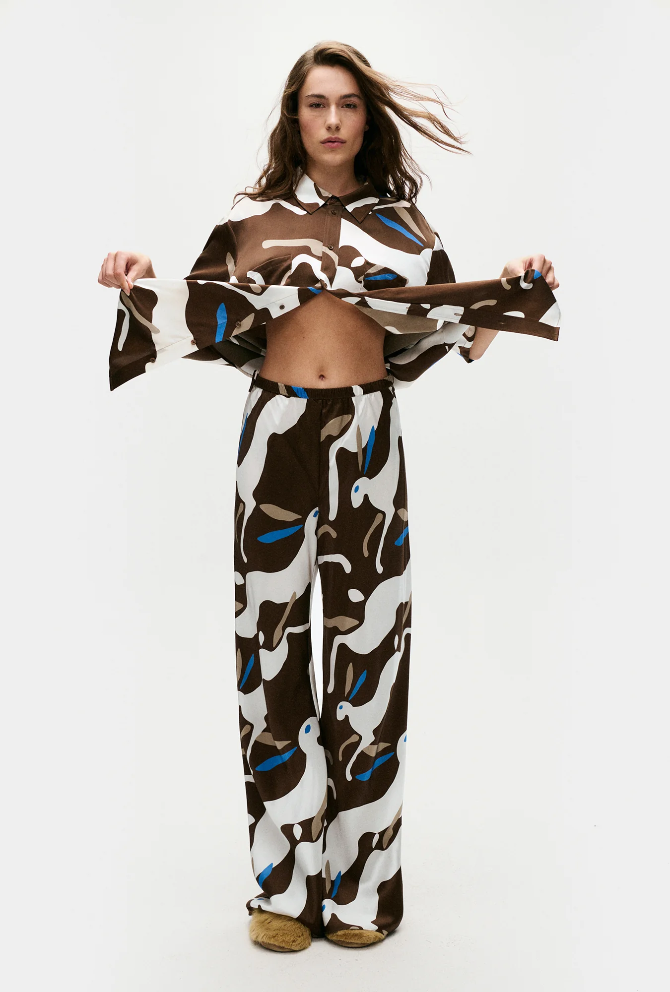 Bias Cut Pants Rabbit Dark Earth - Image 2