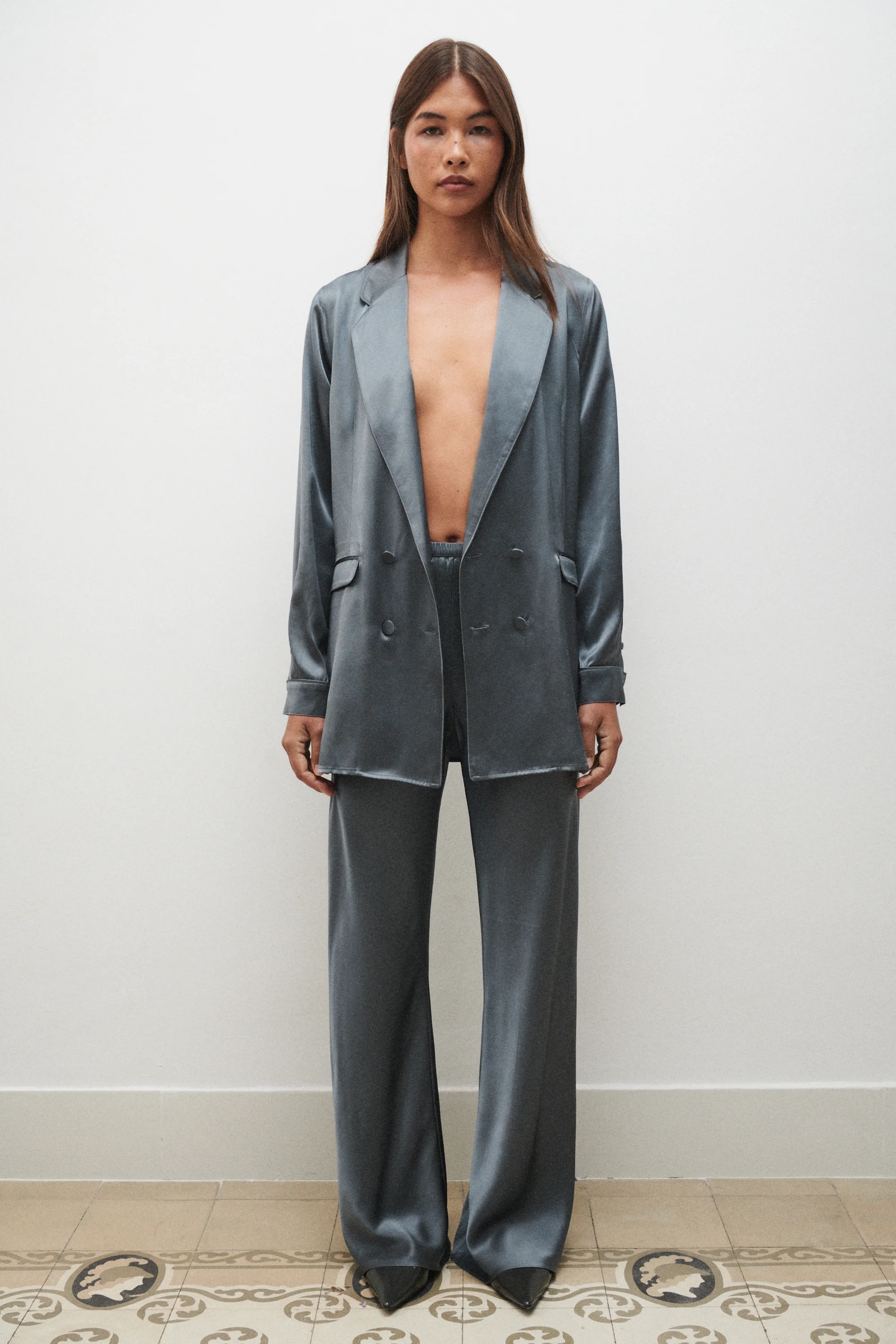 Bias Cut Pants Slate - Image 6
