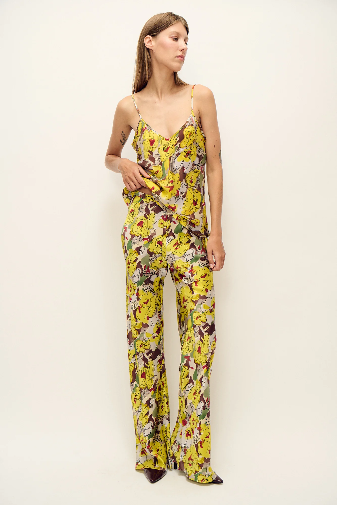 Bias Cut Pants Sunflower Floral - Image 2