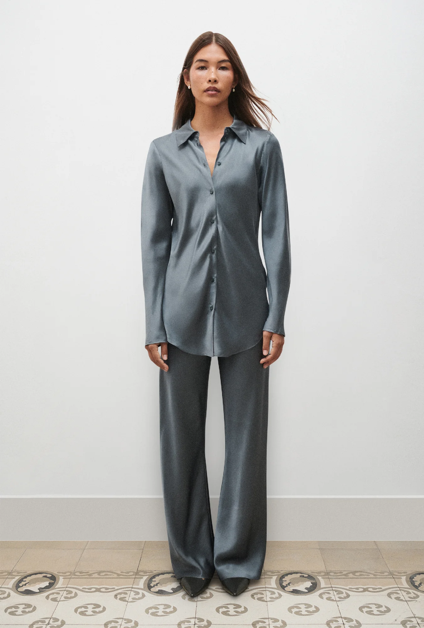 Bias Cut Shirt Slate - Image 2