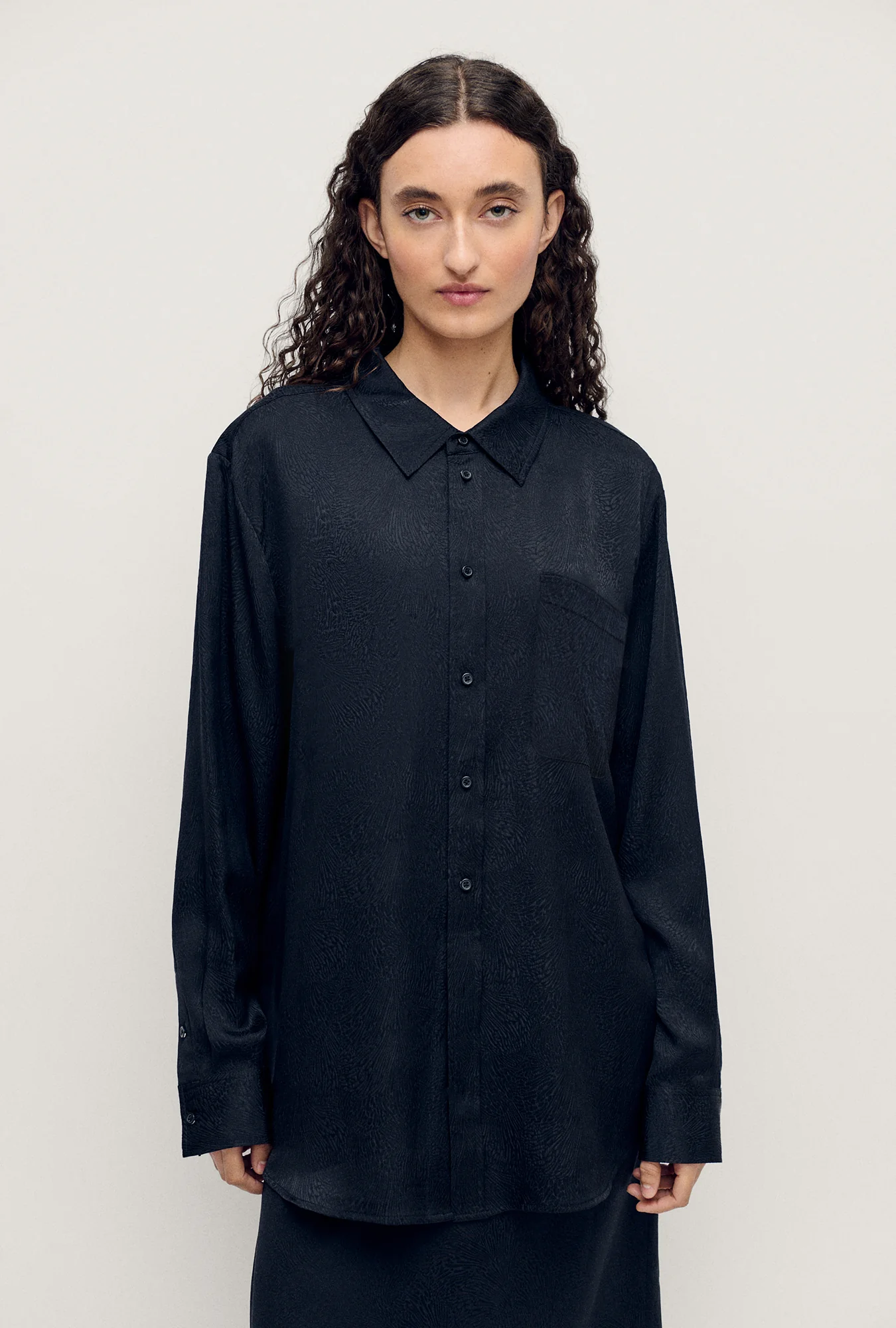 Boyfriend Shirt Coral Jacquard - Image 3