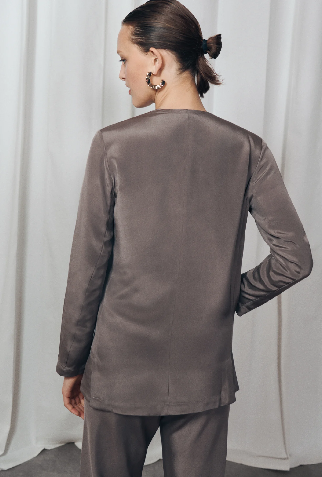 CDC Collarless Blazer Cinder - Image 4