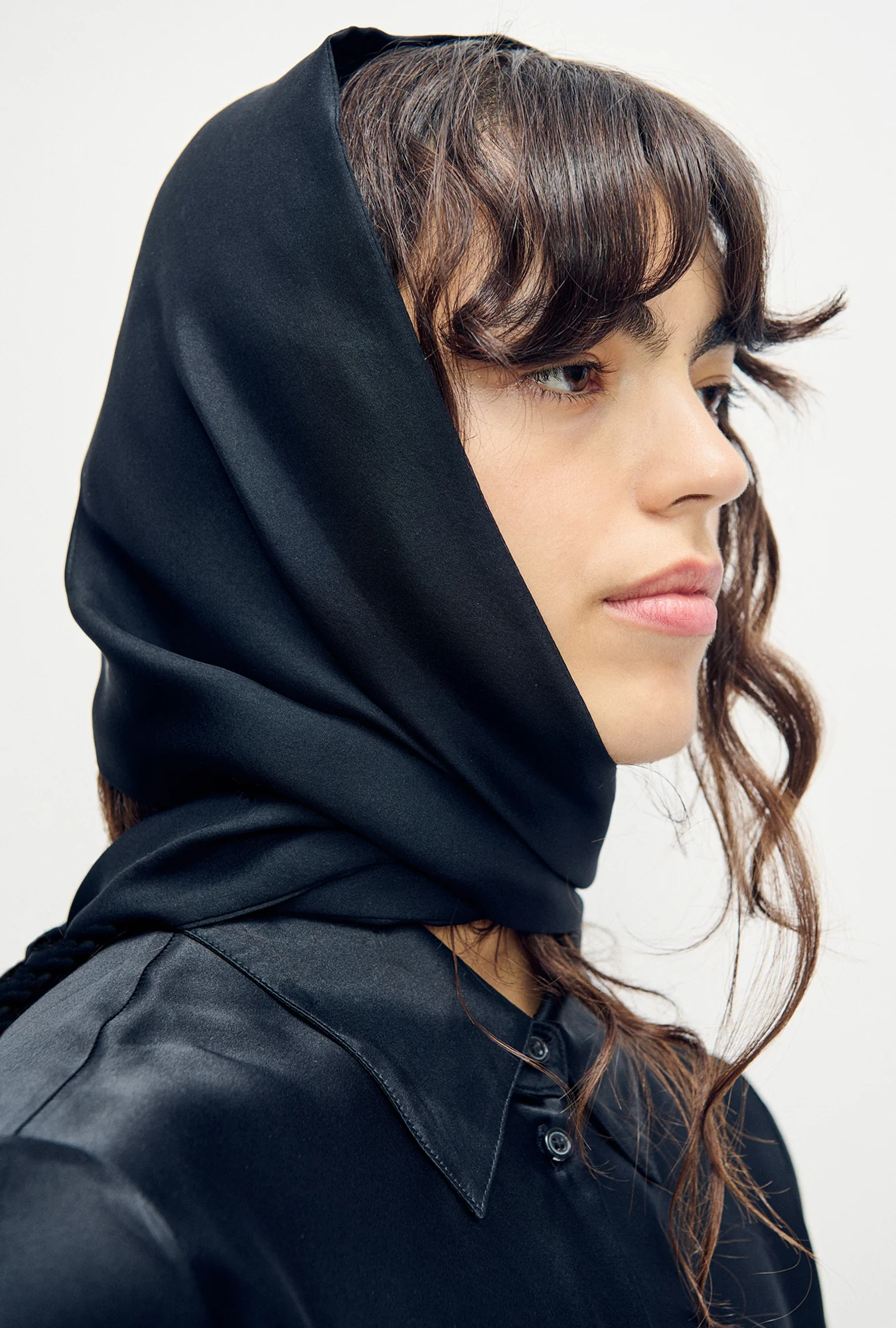 Chiffon Hollywood Headscarf Black - Image 3