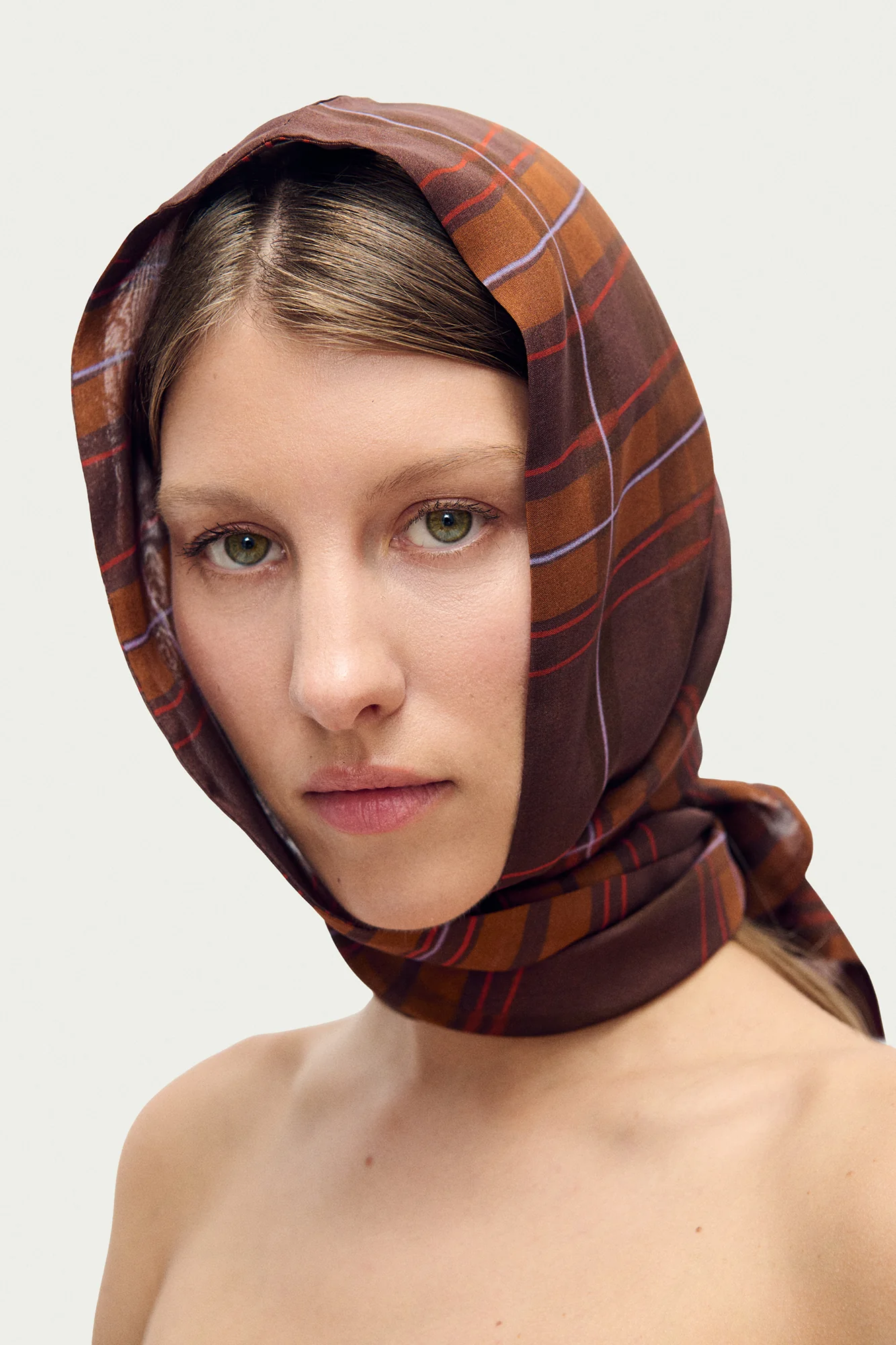 Chiffon Hollywood Headscarf Root Plaid - Image 2