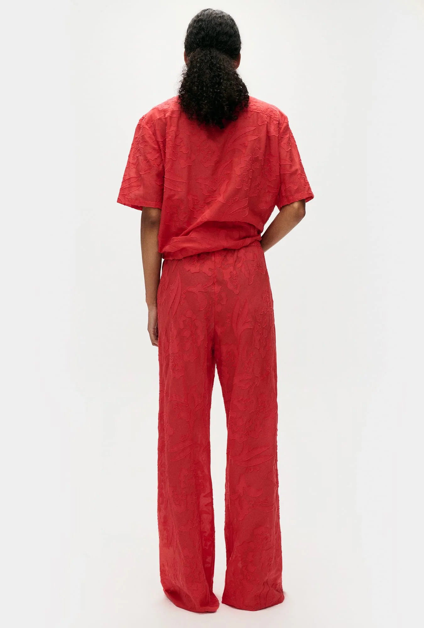 Clip Silk Bias Cut Pants Geranium - Image 3