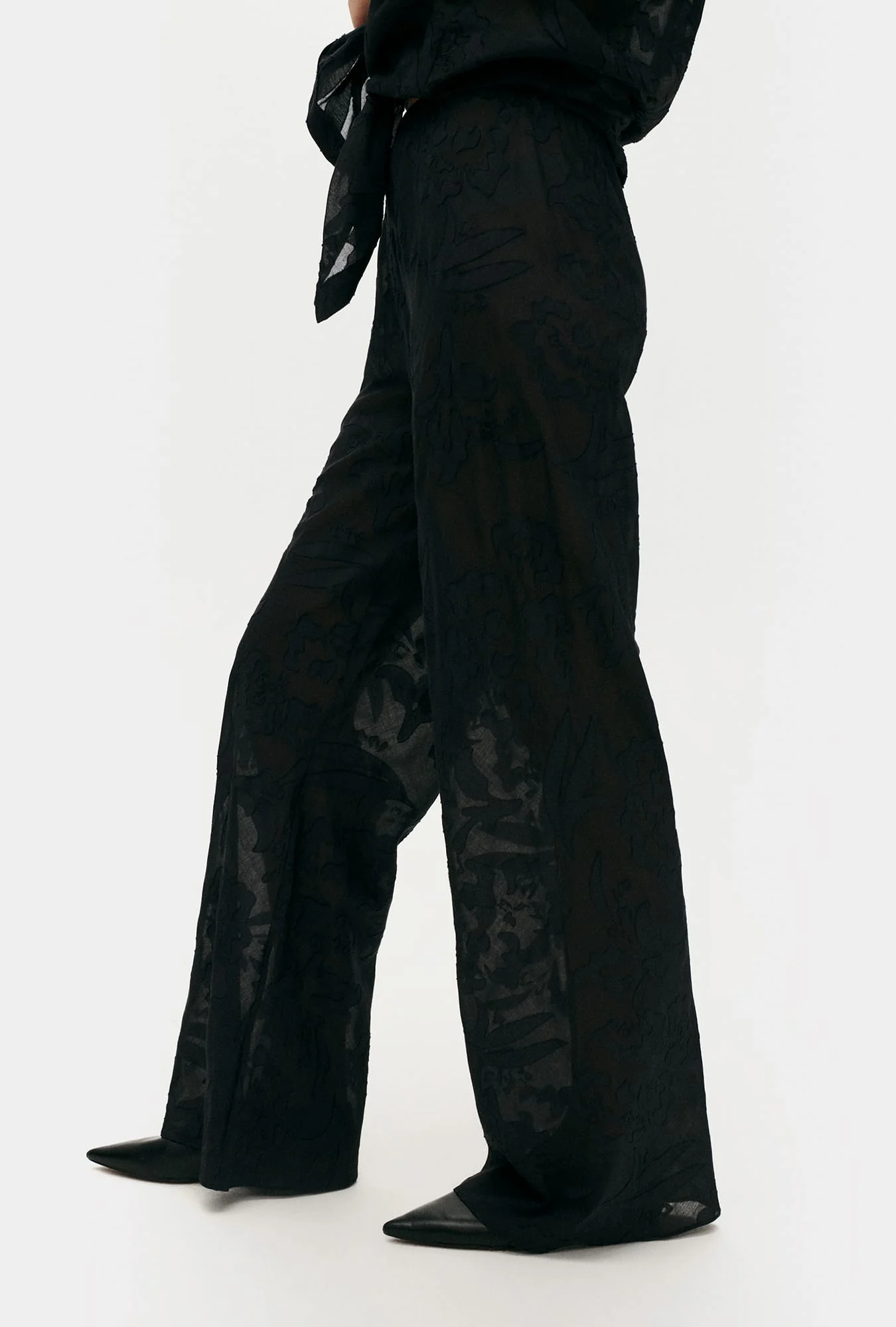 Clip Silk Bias Cut Pants Tulipa Black - Image 3