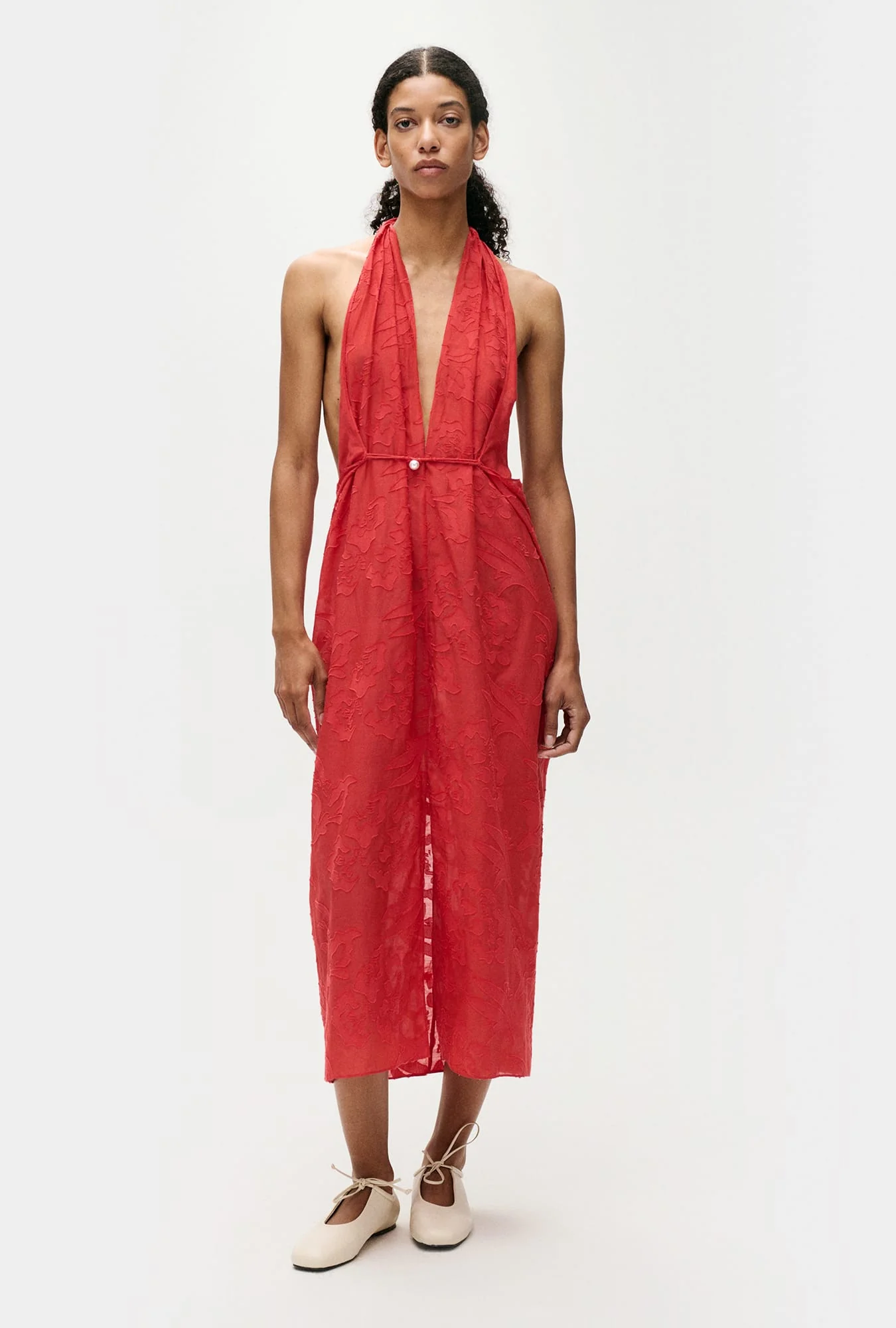 Clip Silk Wrap Skirt Geranium - Image 2