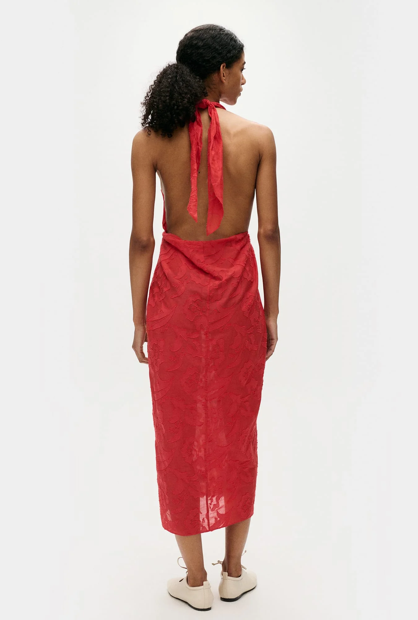 Clip Silk Wrap Skirt Geranium - Image 4