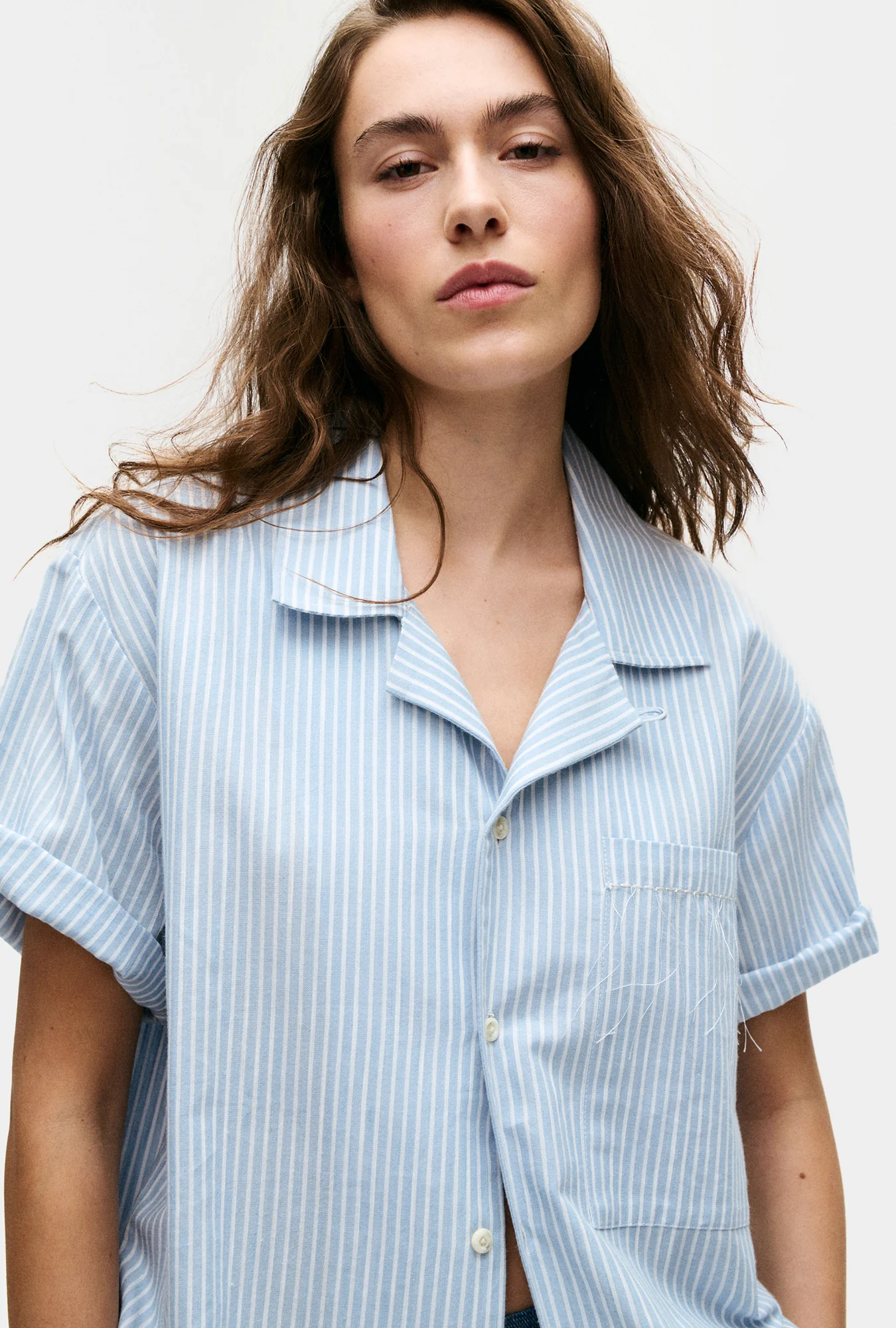 Cotton Camp Shirt Storm Stripe - Image 3