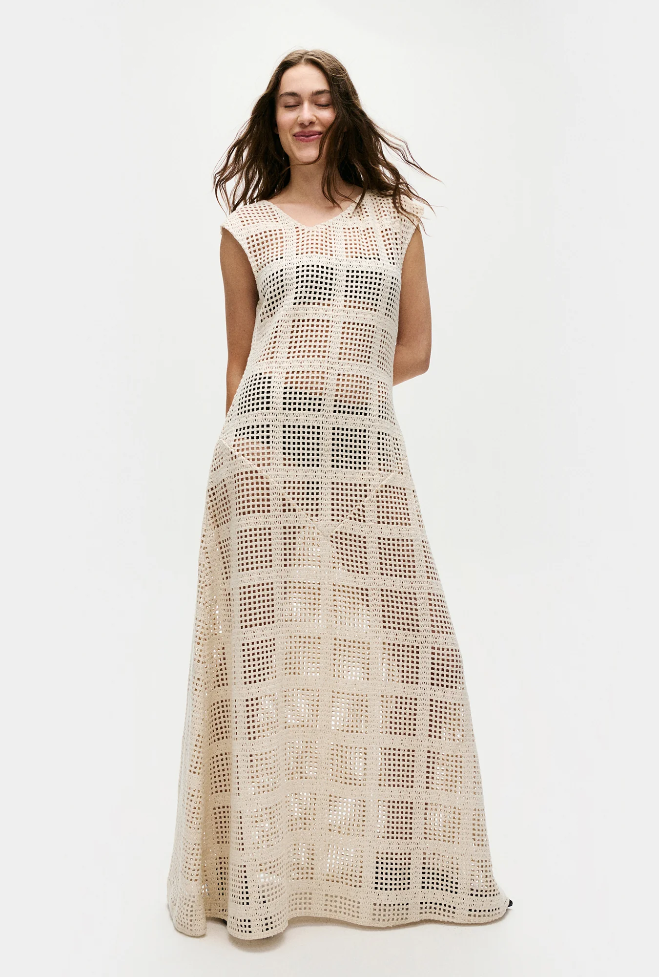 Cotton Grid Got It Dress Natural - Image 6