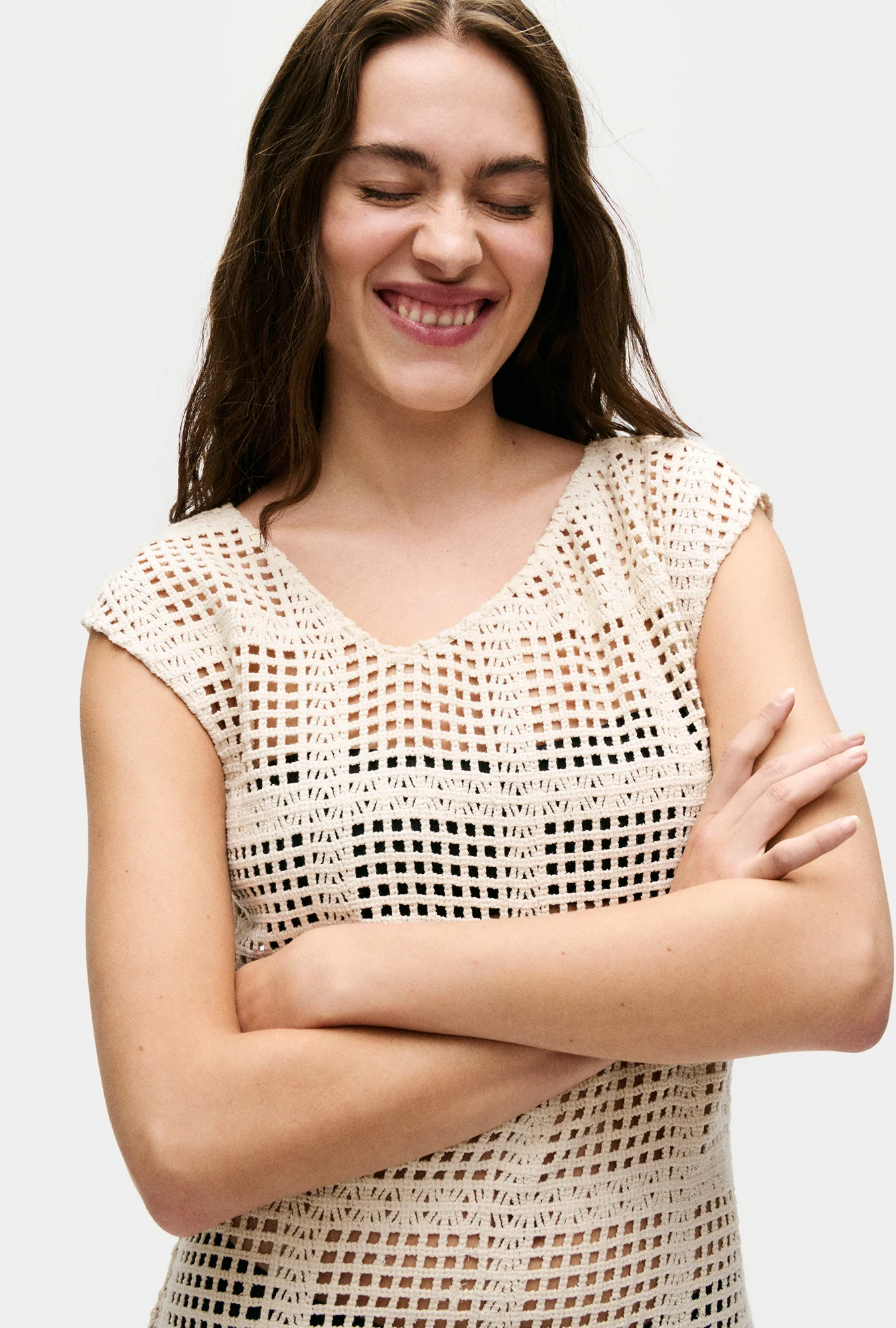 Cotton Grid Got It Dress Natural - Image 7