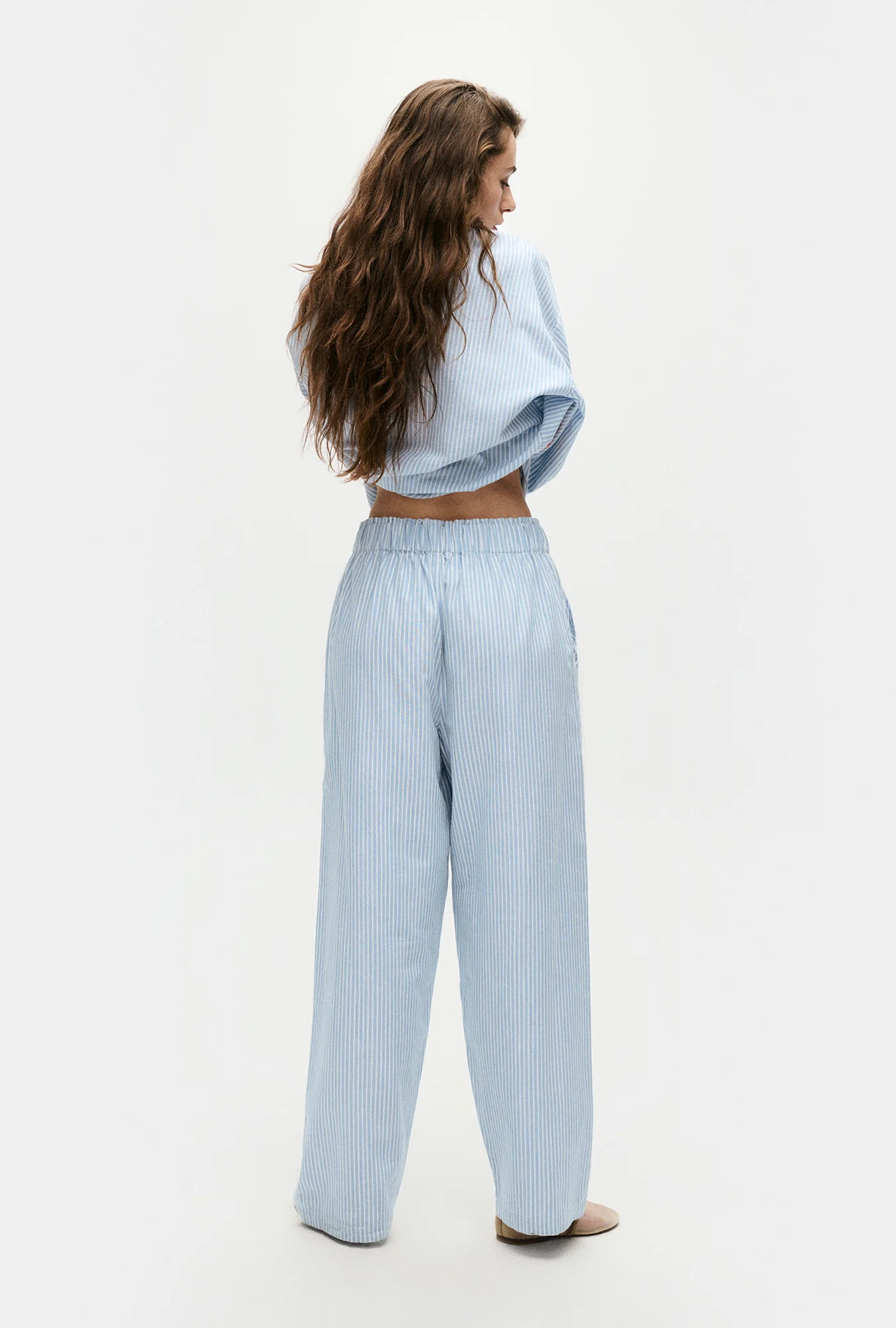 Cotton Paper Bag Pants Storm Stripe - Image 5
