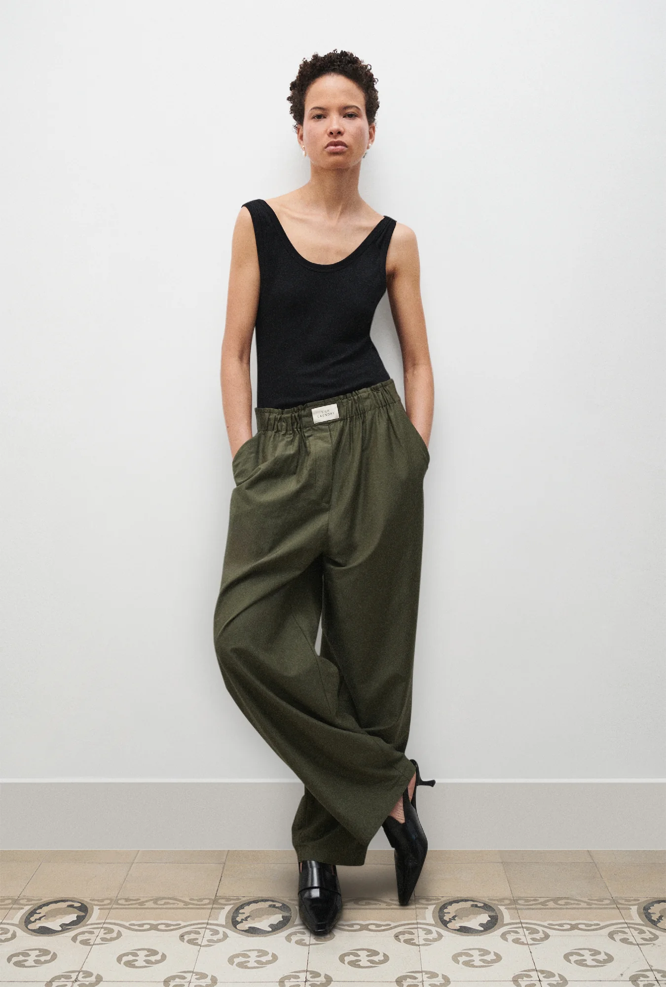 Cotton Silk Paper Bag Pants Pine - Image 2