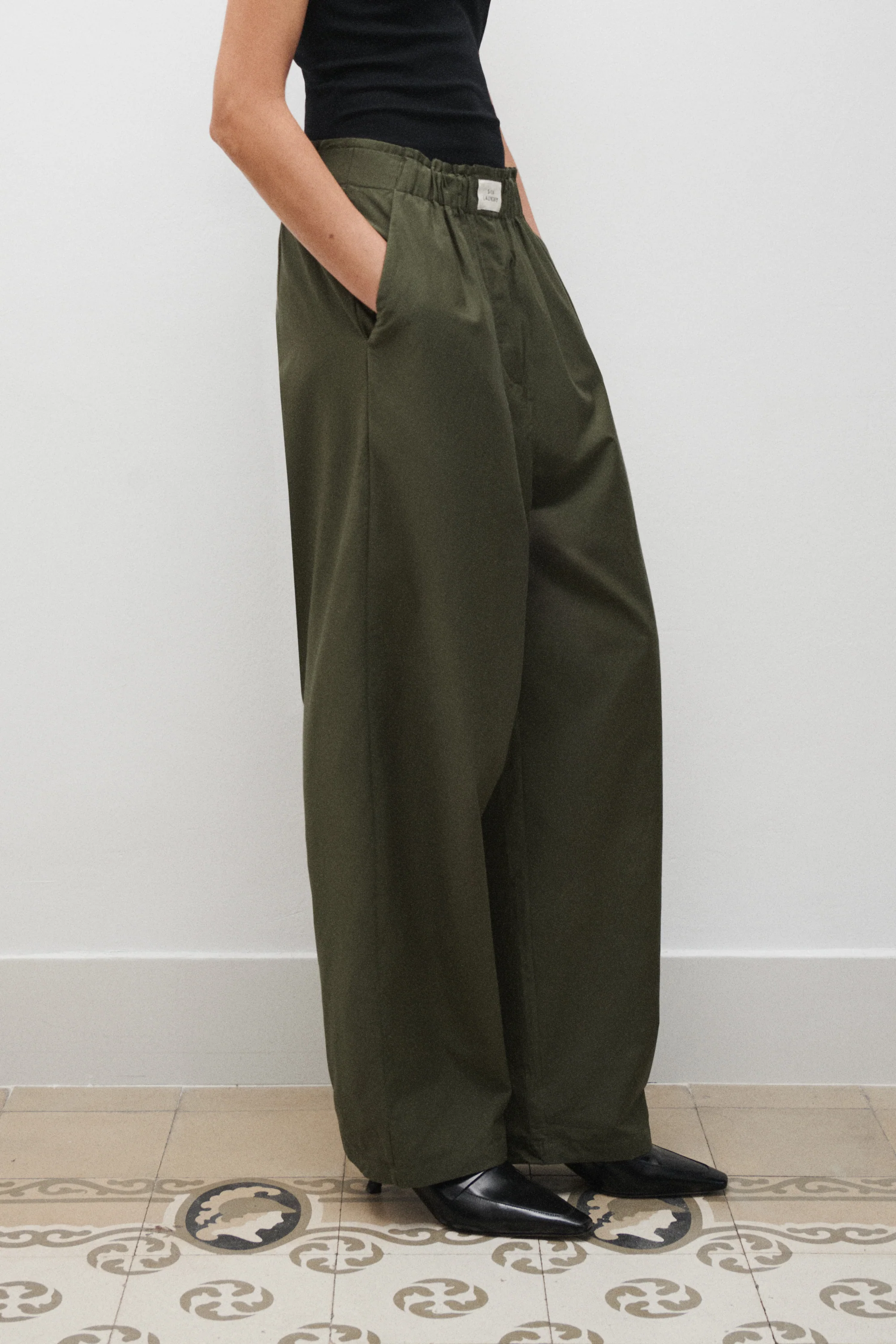 Cotton Silk Paper Bag Pants Pine - Image 7