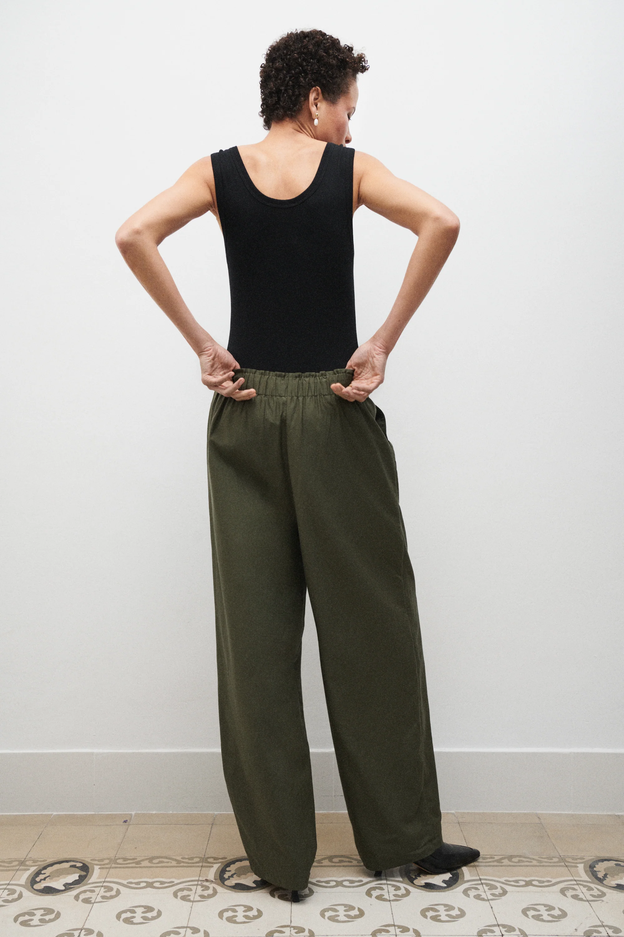 Cotton Silk Paper Bag Pants Pine - Image 8