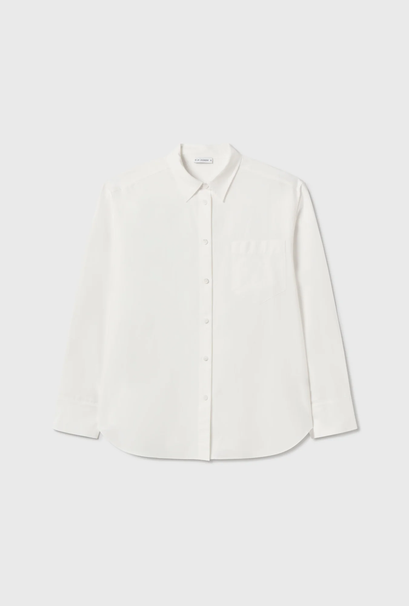 Cotton Silk Pleated Yoke Shirt White