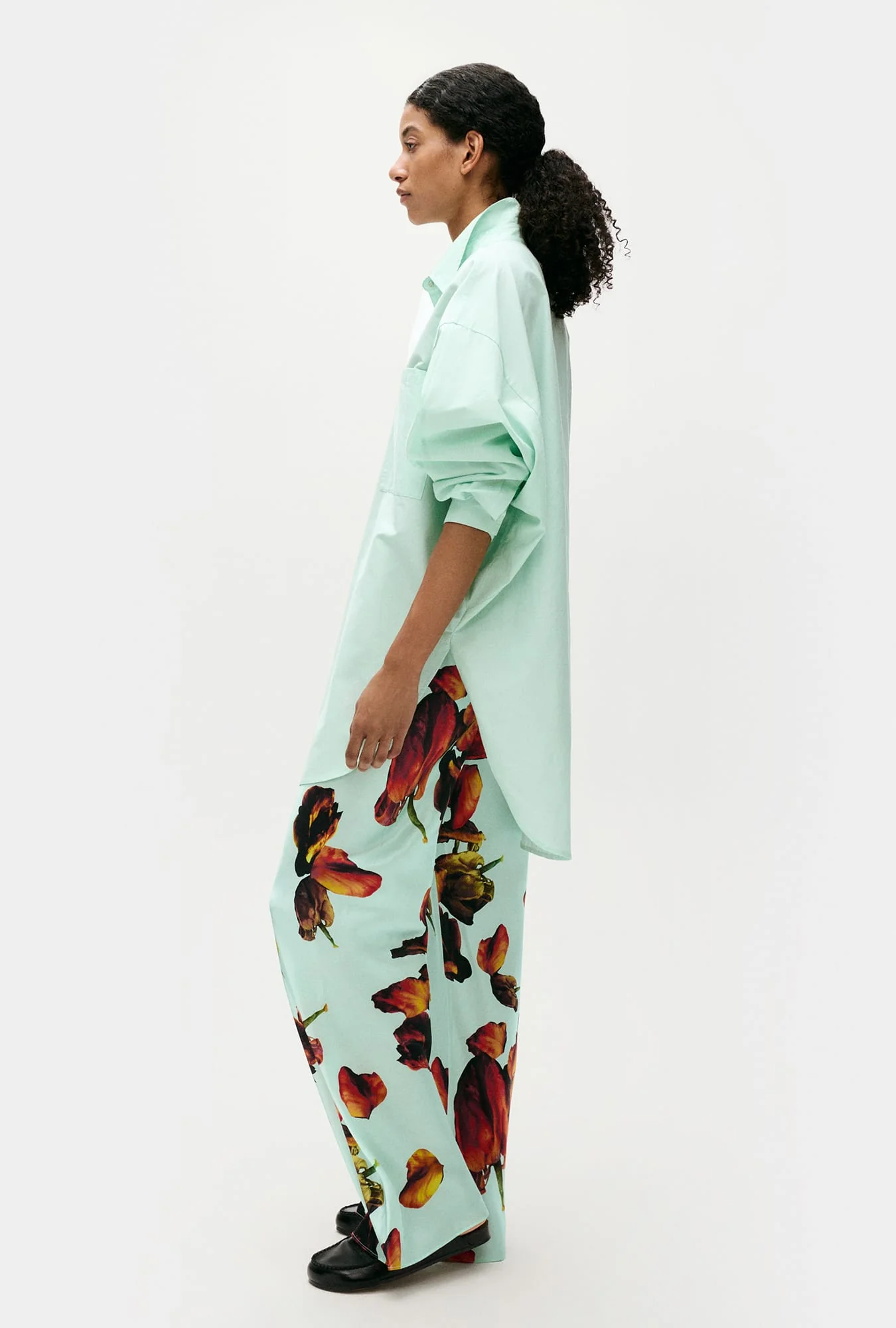 Cotton Silk Round Shirt Dew - Image 4