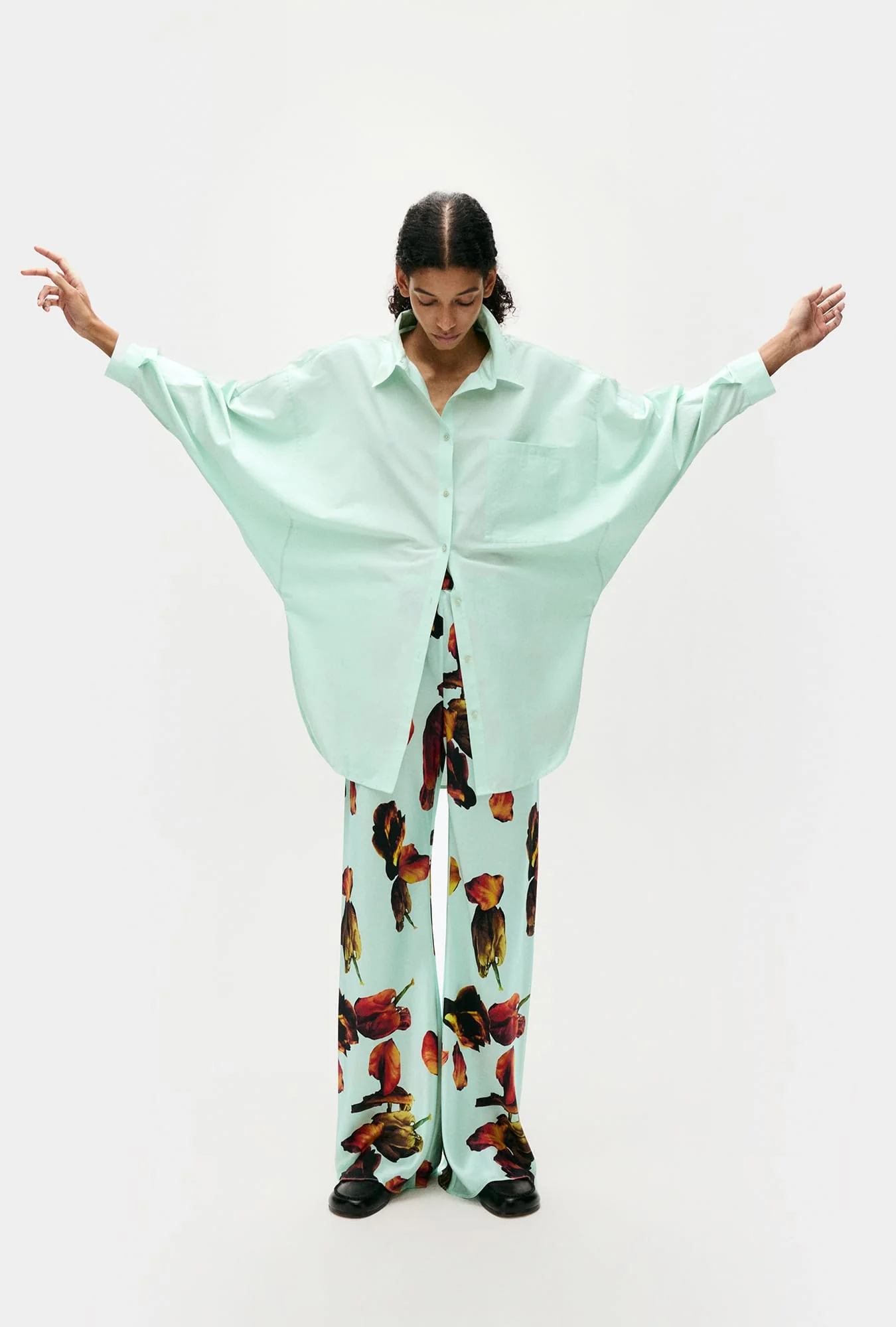 Cotton Silk Round Shirt Dew - Image 5