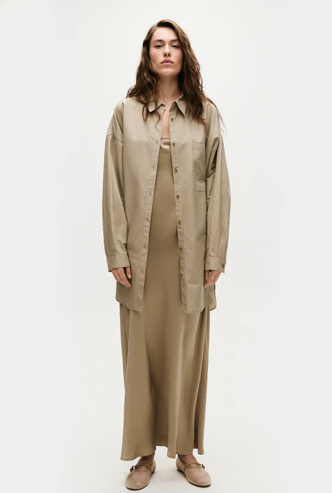 Cotton Silk Round Shirt Graphite - Image 2