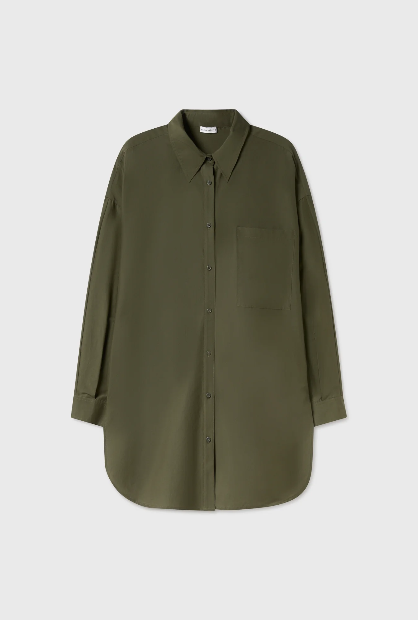 Cotton Silk Round Shirt Pine