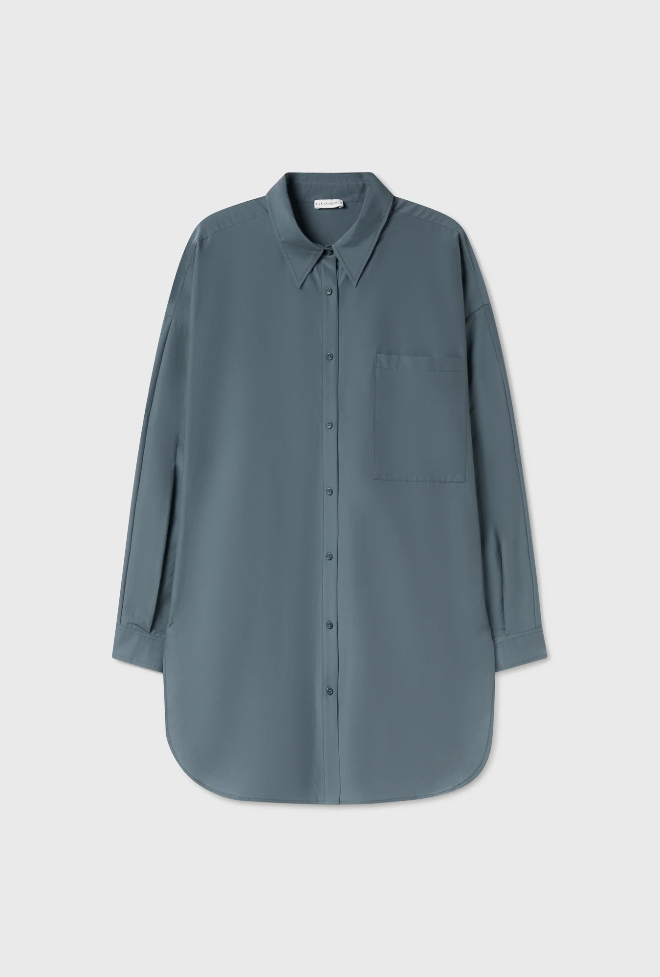 Cotton Silk Round Shirt Slate