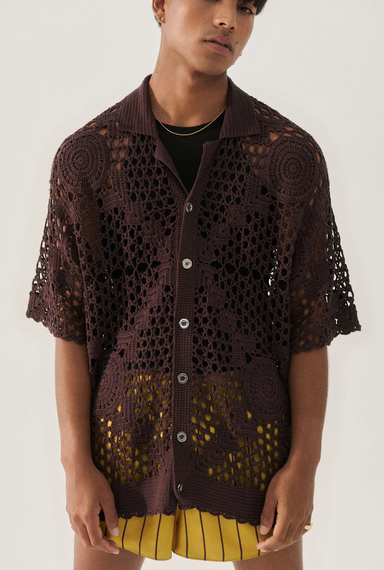 Crochet Grandpa Shirt Cacao - Image 5