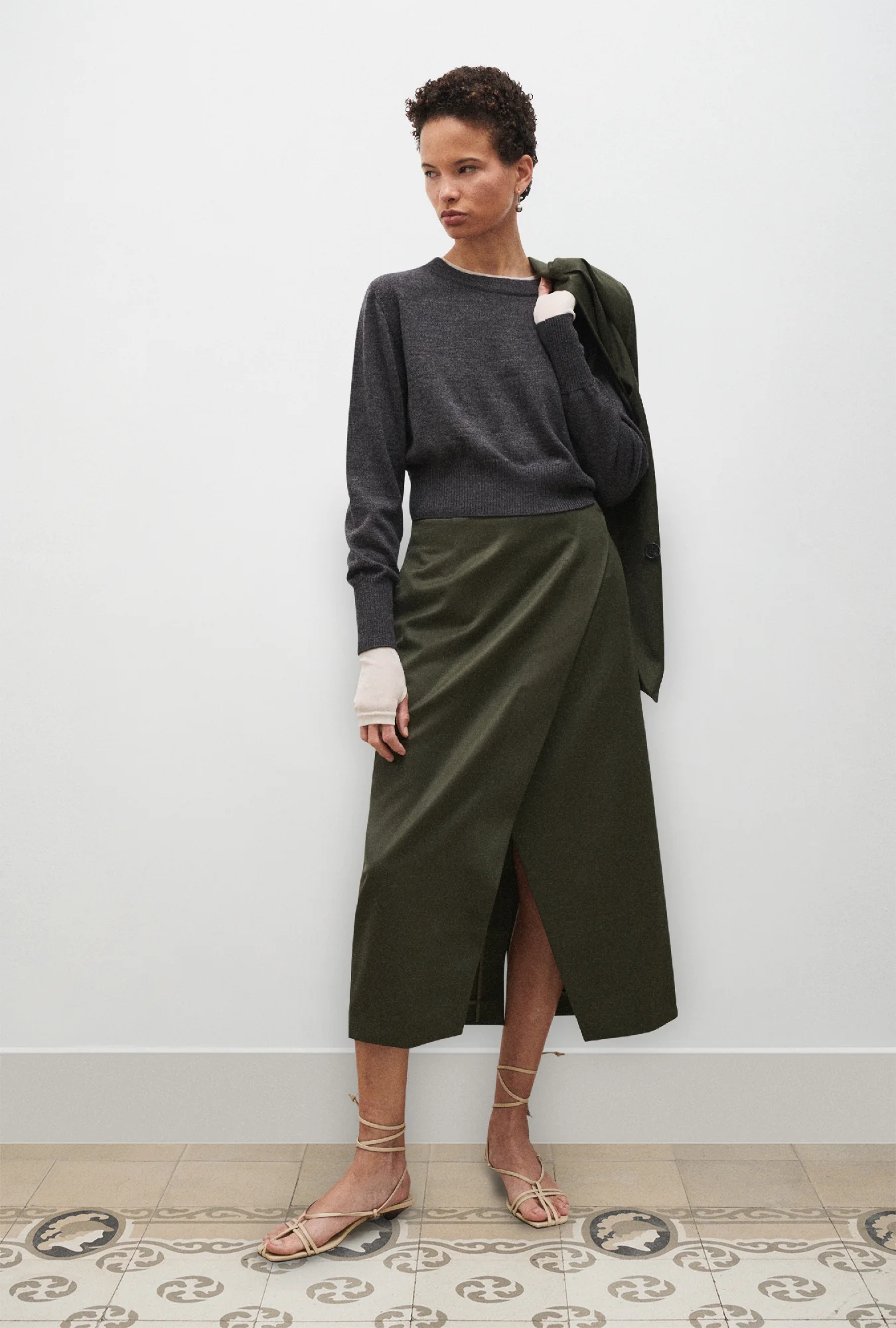 Cropped Crewneck Granite Melange - Image 2