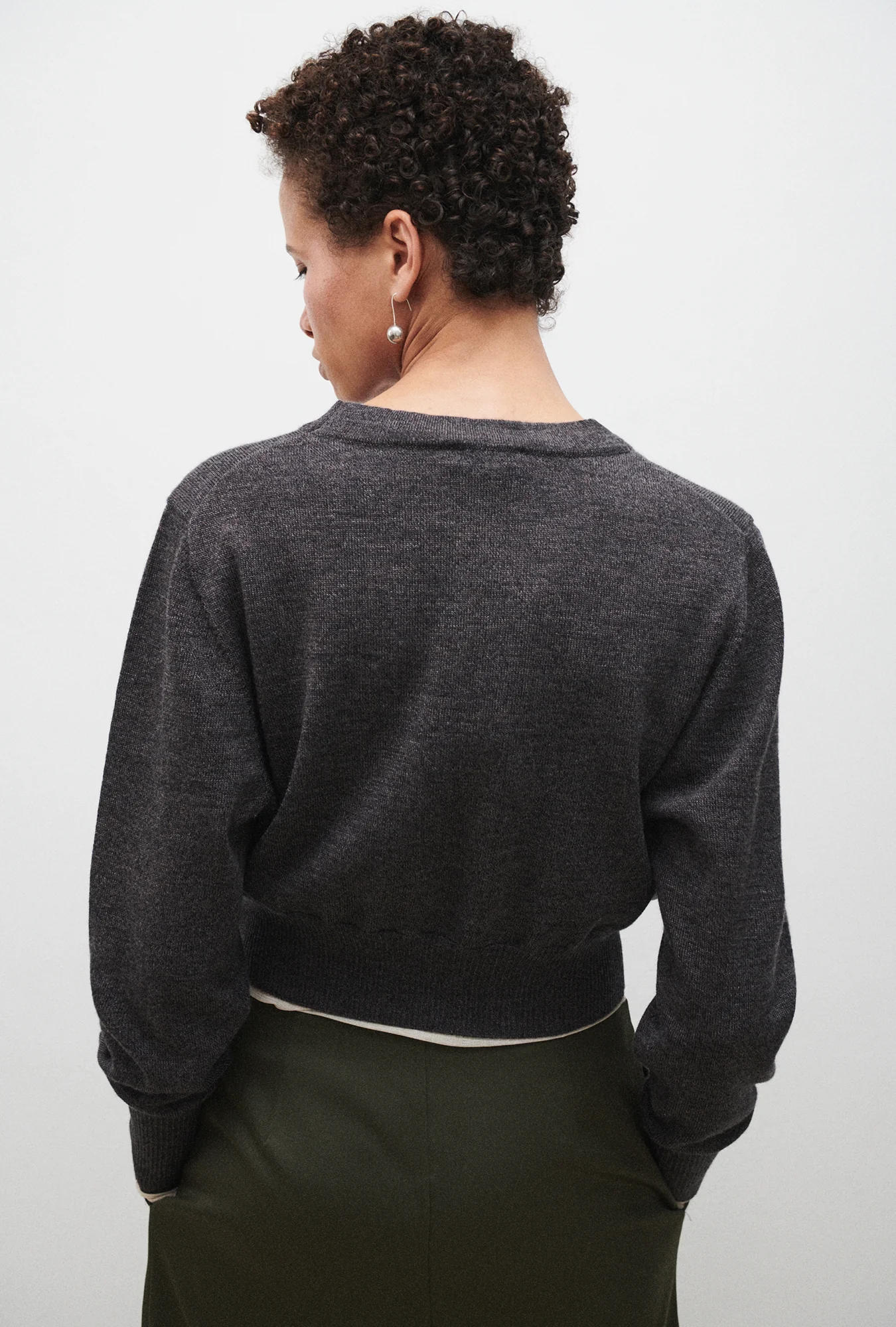Cropped Crewneck Granite Melange - Image 4
