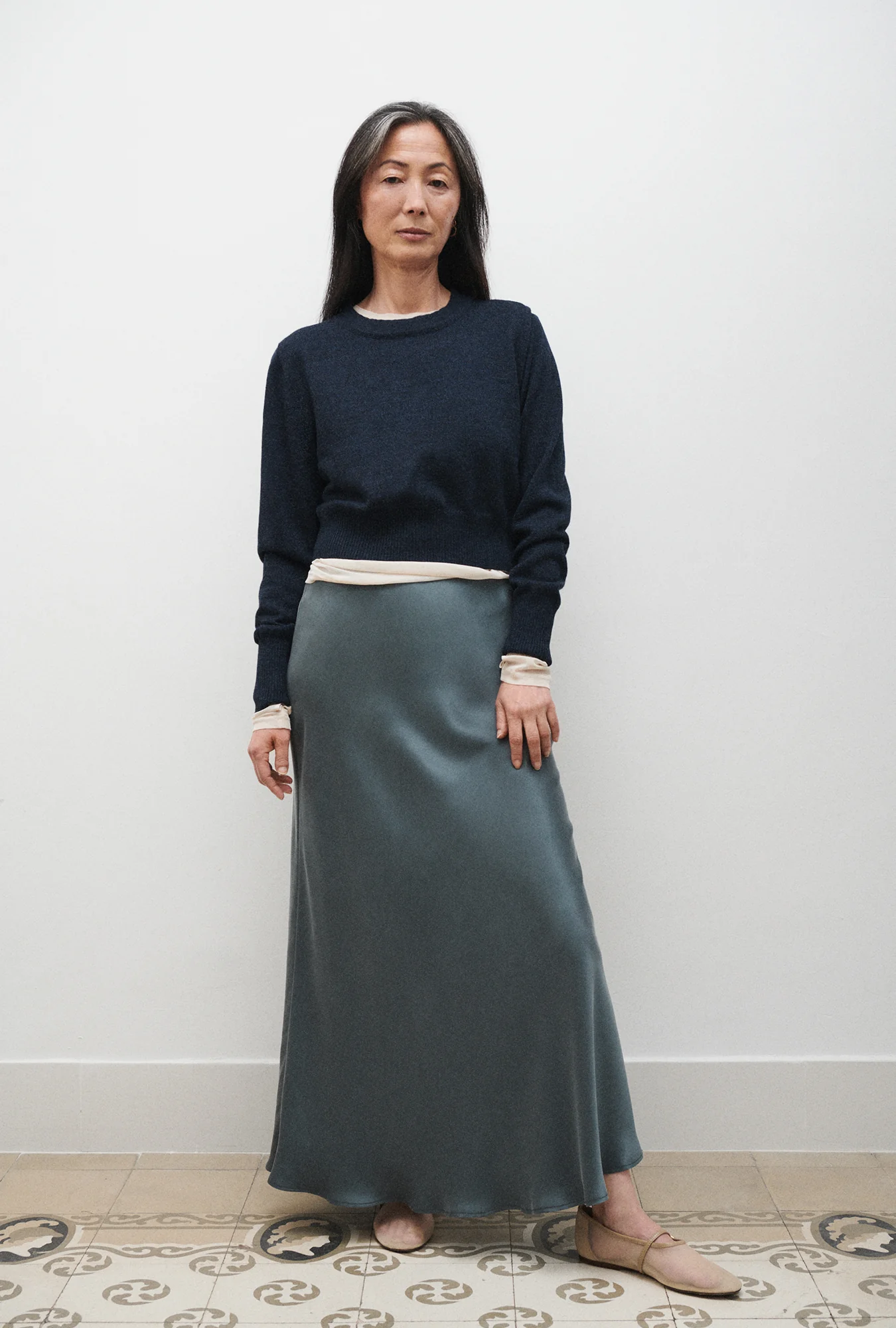 Cropped Crewneck Azul Melange - Image 2