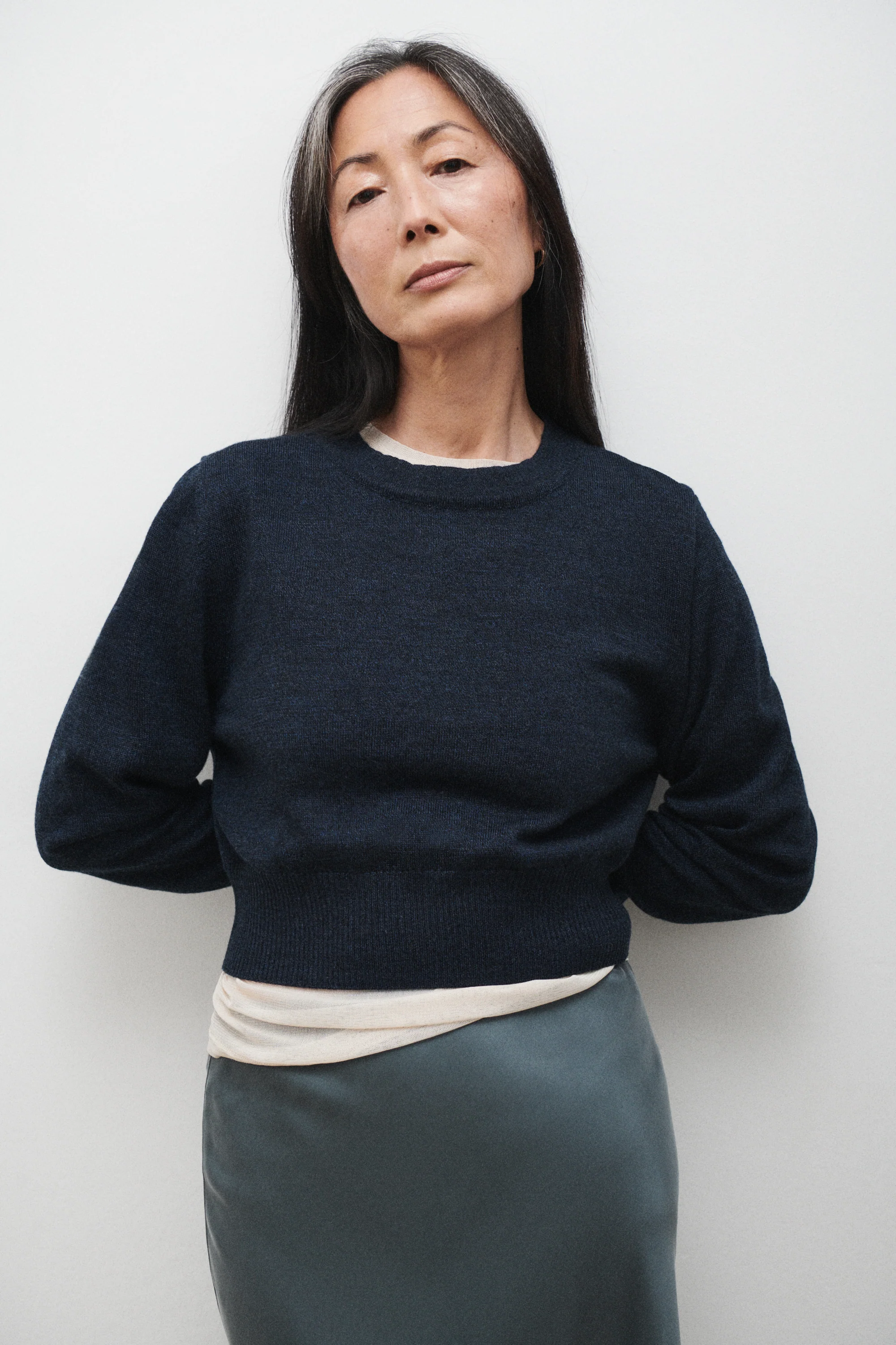 Cropped Crewneck Azul Melange - Image 5