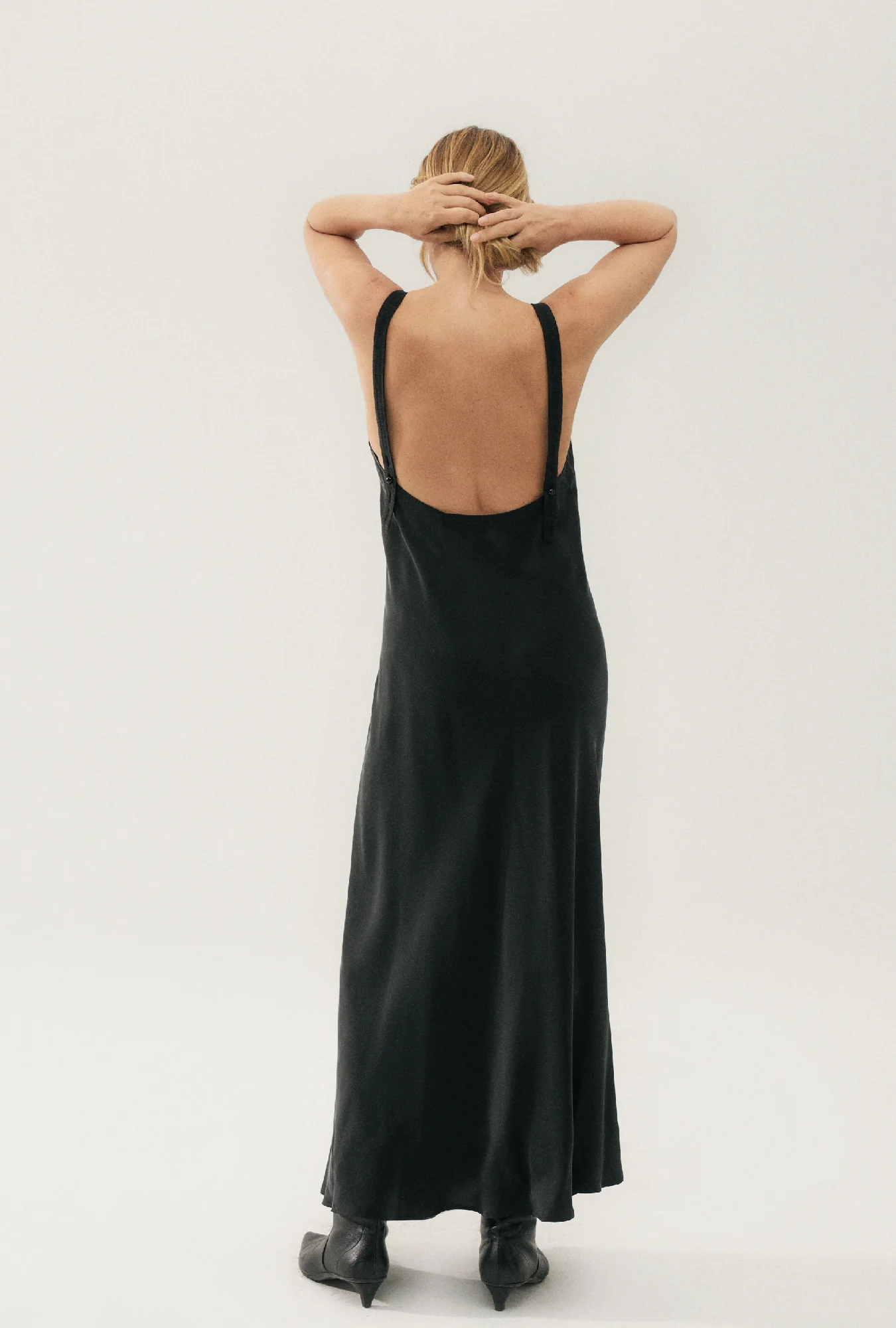 Deco Ruched Dress Black - Image 3