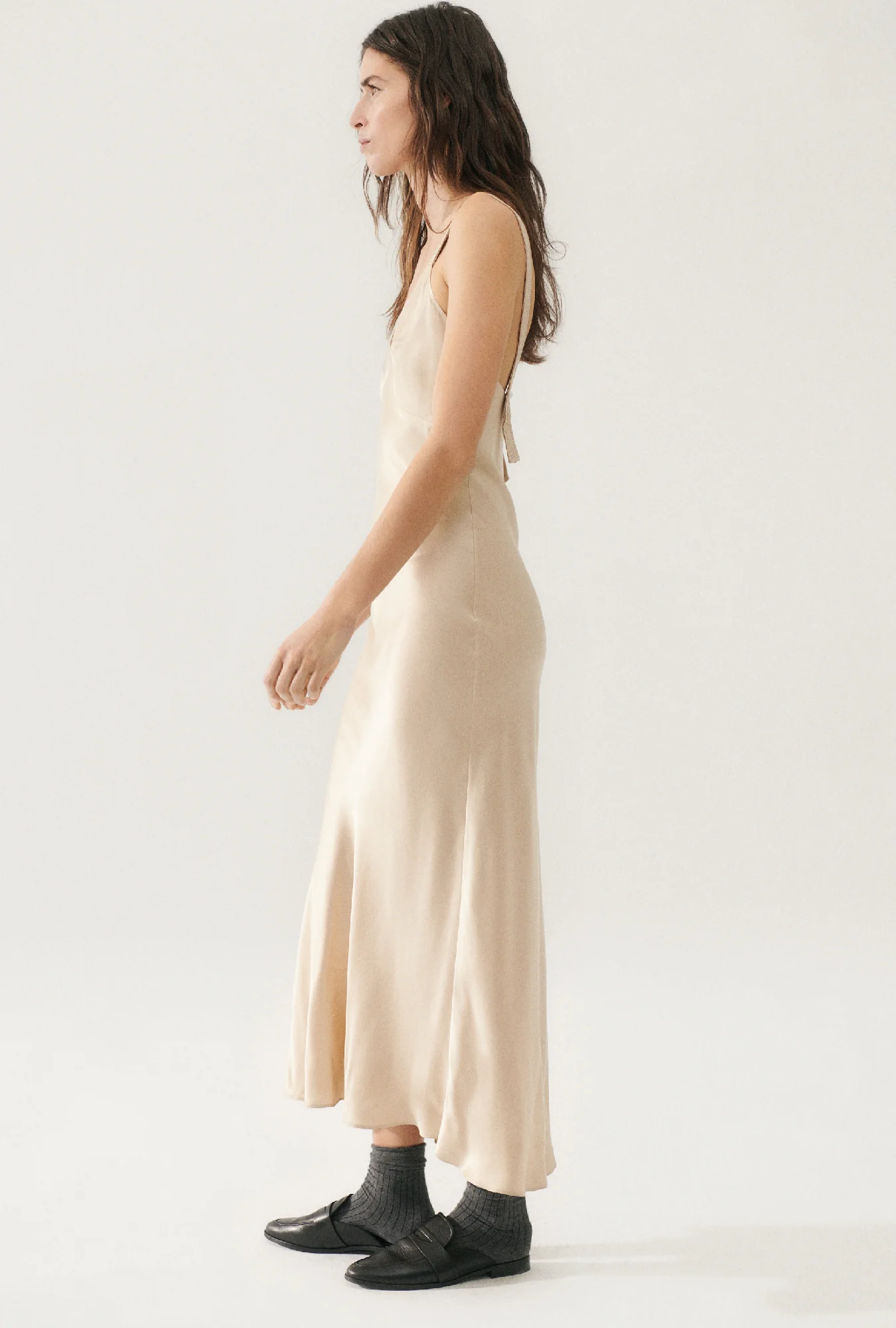 Deco Ruched Dress Hazelnut - Image 3