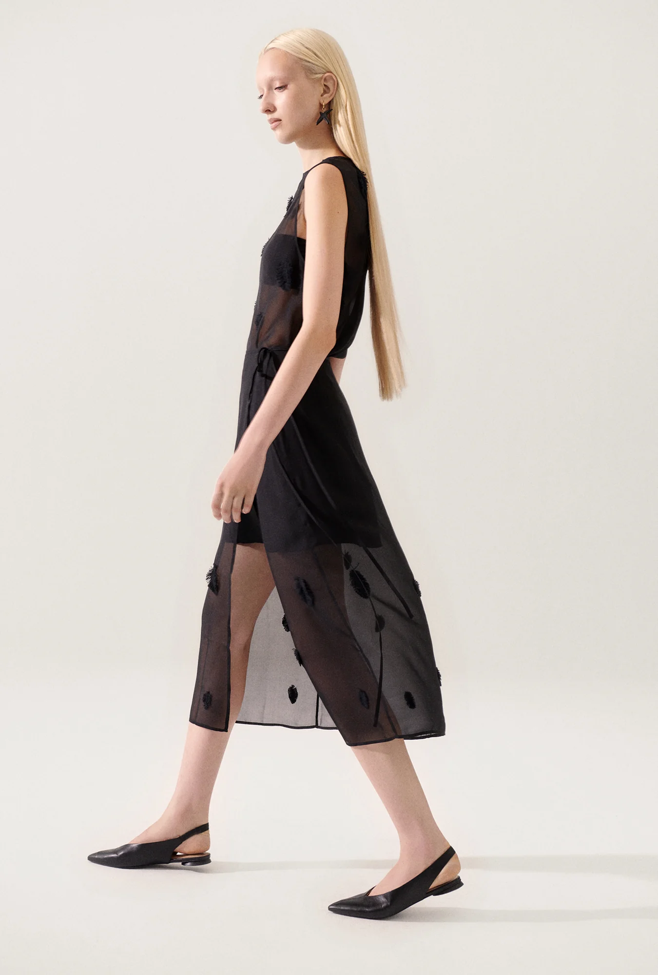 Feather Wrap Skirt Black - Image 3